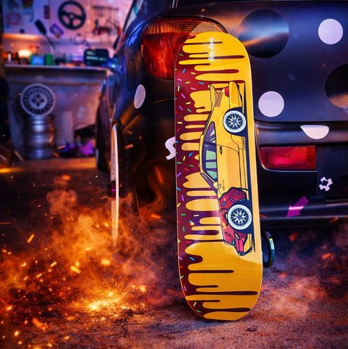 Porsche 911 Donut Edition / Skateboard Deck Street Art Wanddeko