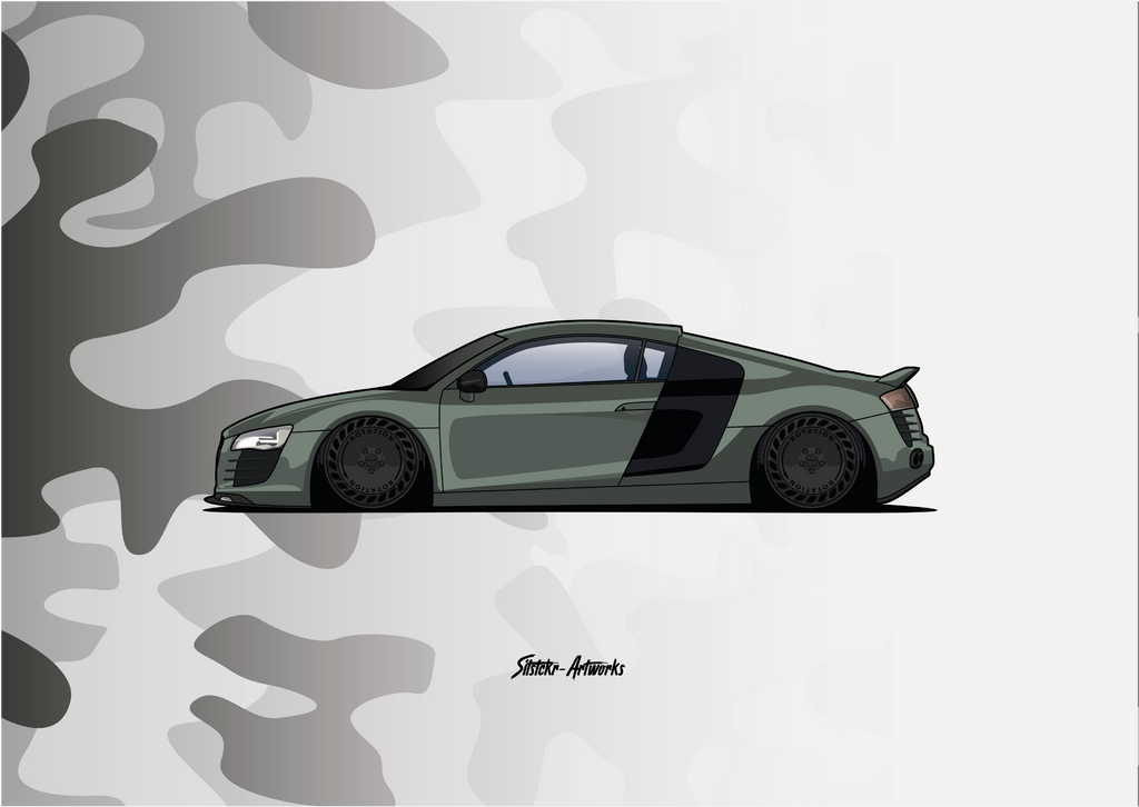 Audi R8 – Camo Edition / Poster Wall Street Art Wanddeko