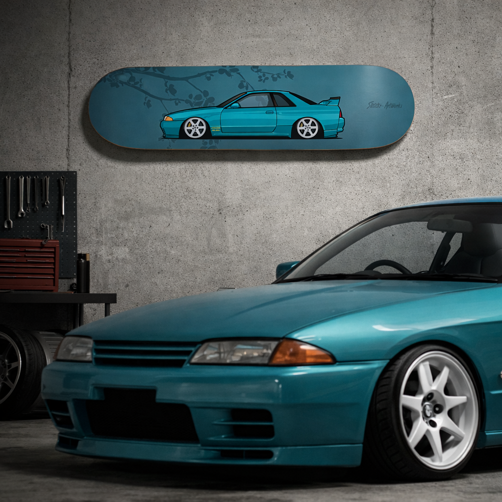 Nissan Skyline R32 / Skateboard Deck Street Art Wanddeko