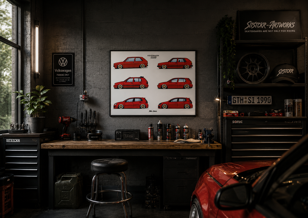 VW Golf Evolution BBS Edition / Poster Wall Street Art Wanddeko Carart