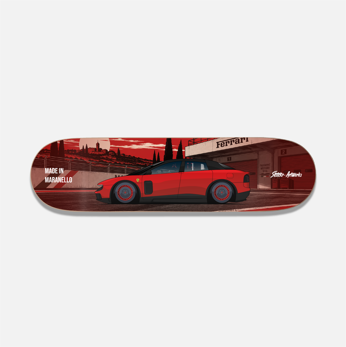 Ferrari Luce Hate it or Love it / Skateboard Street Art Wanddeko