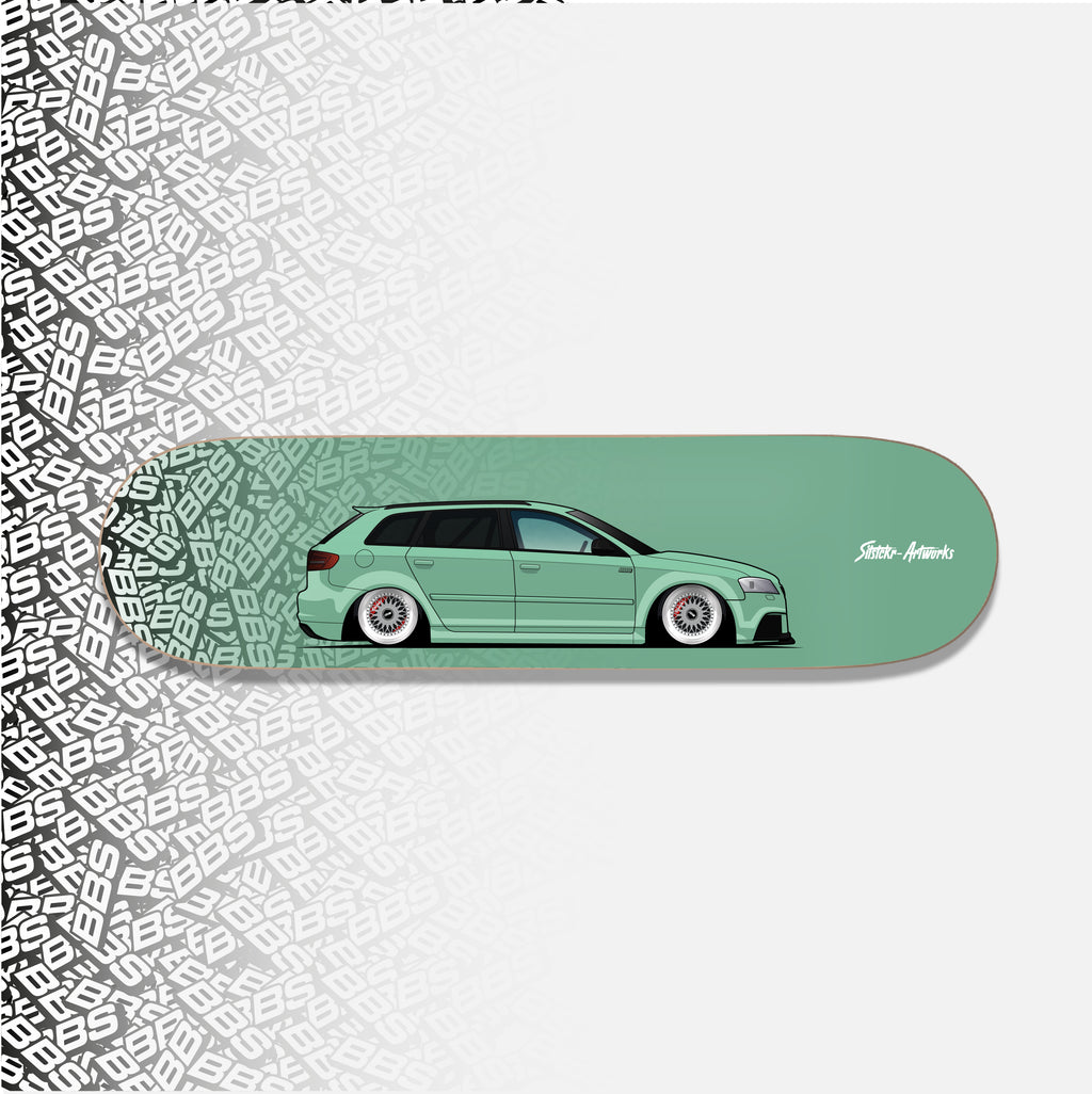 Audi RS3 Sportback BBS / Skateboard Deck Wanddeko Street Art