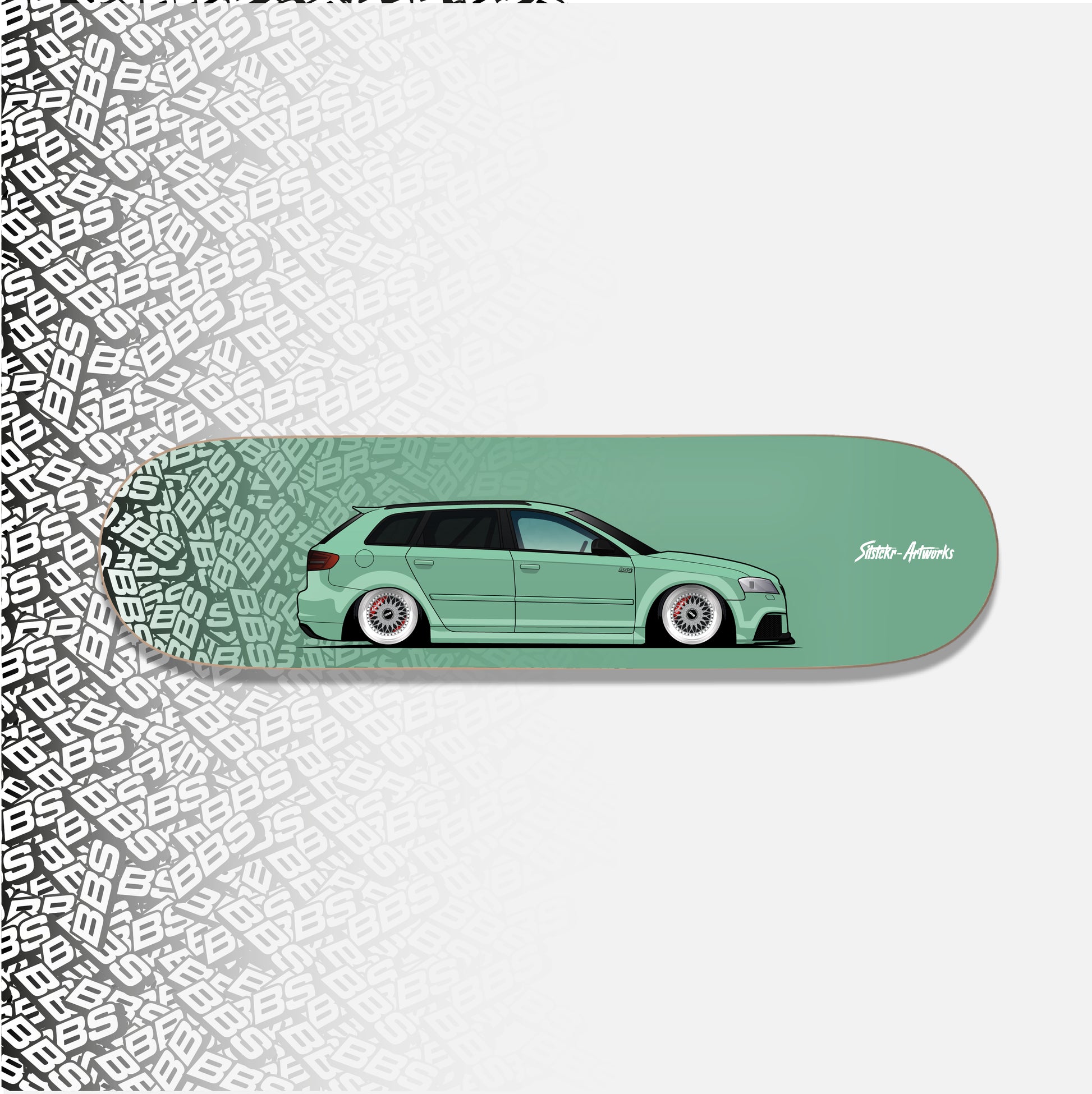 Audi RS3 Sportback BBS / Skateboard Deck Wanddeko Street Art