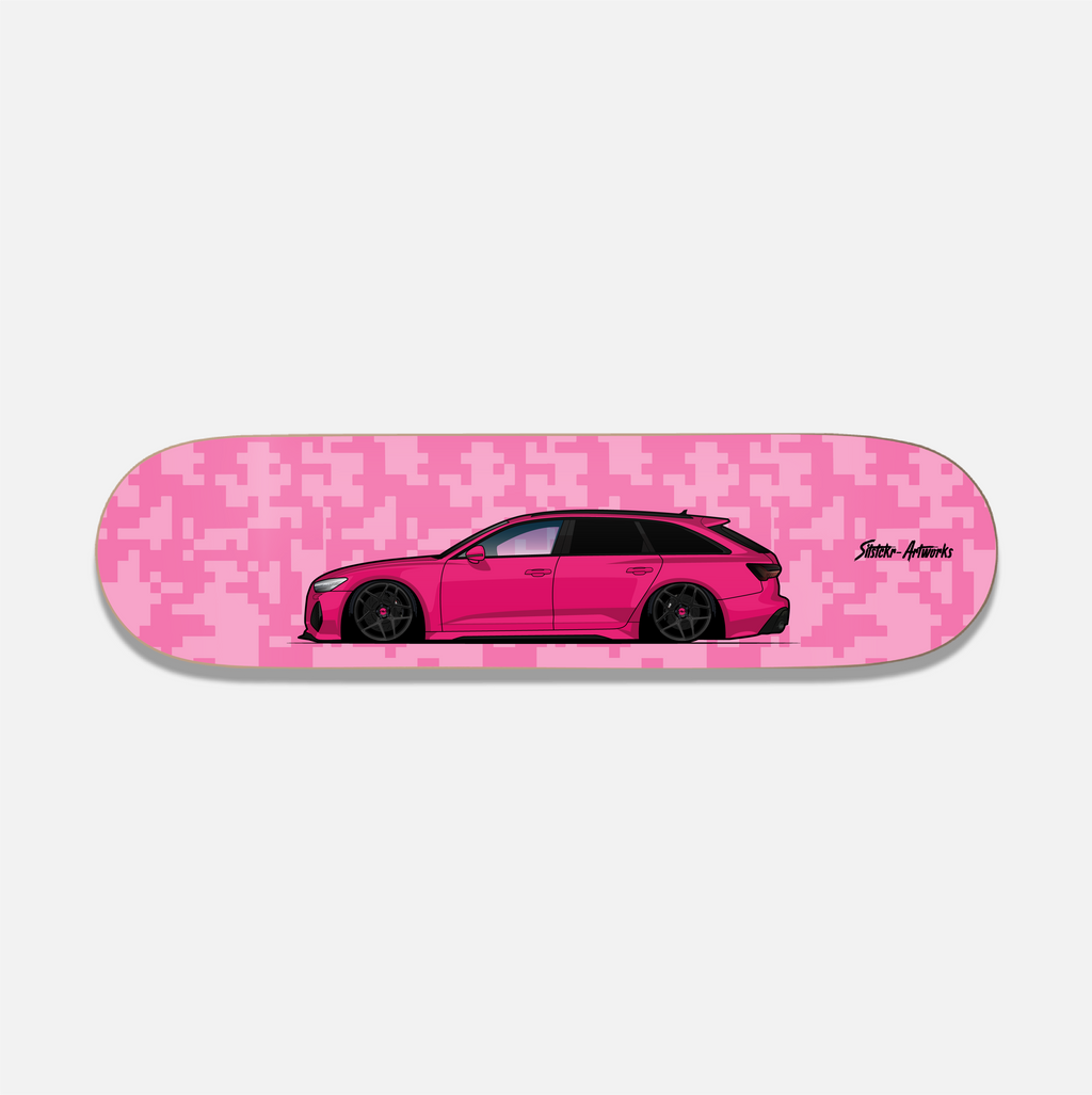 Audi RS6 Pink Edition / Skateboard Deck Street Art Wanddeko