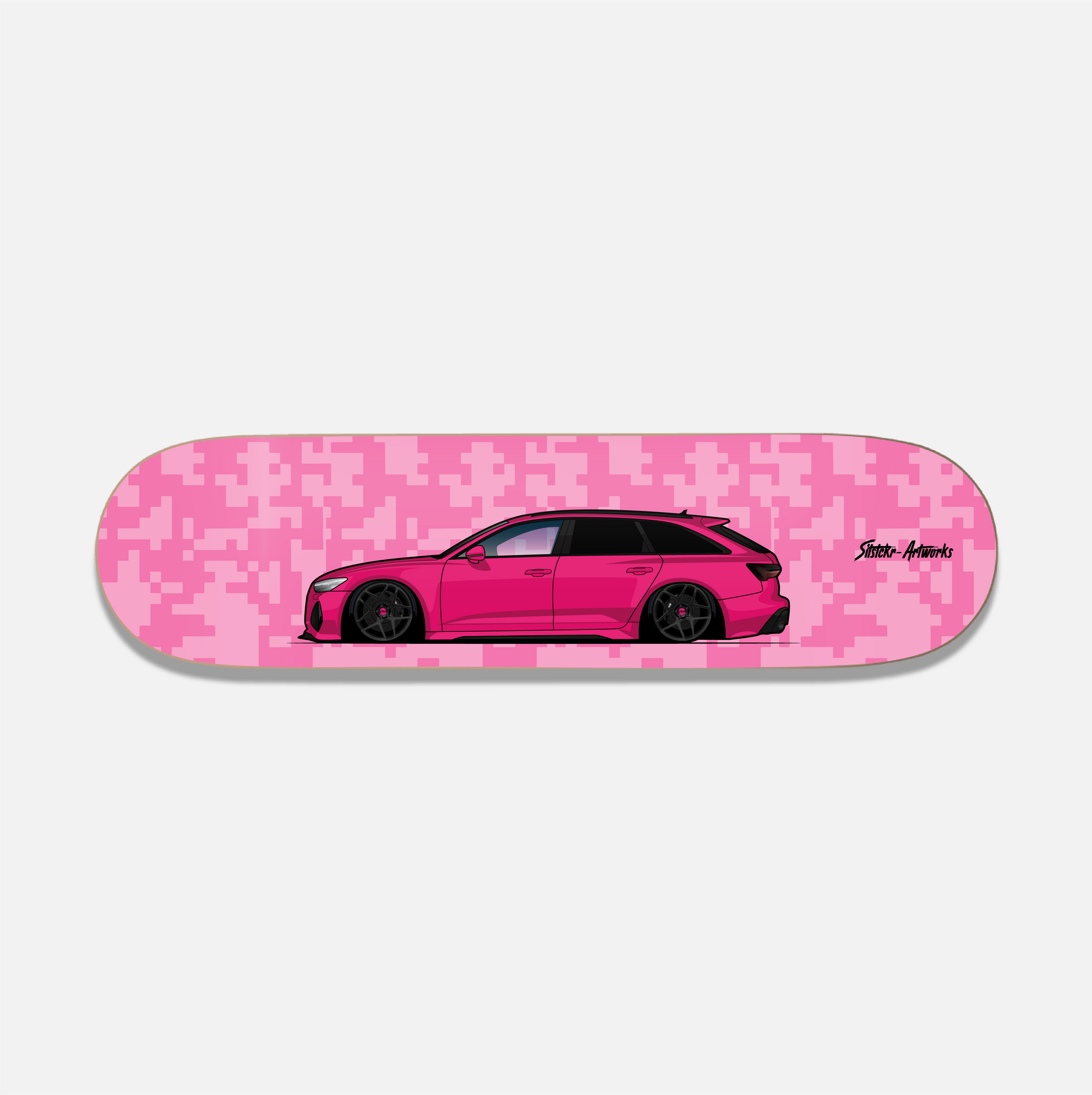 Audi RS6 Pink Edition / Skateboard Deck Street Art Wanddeko