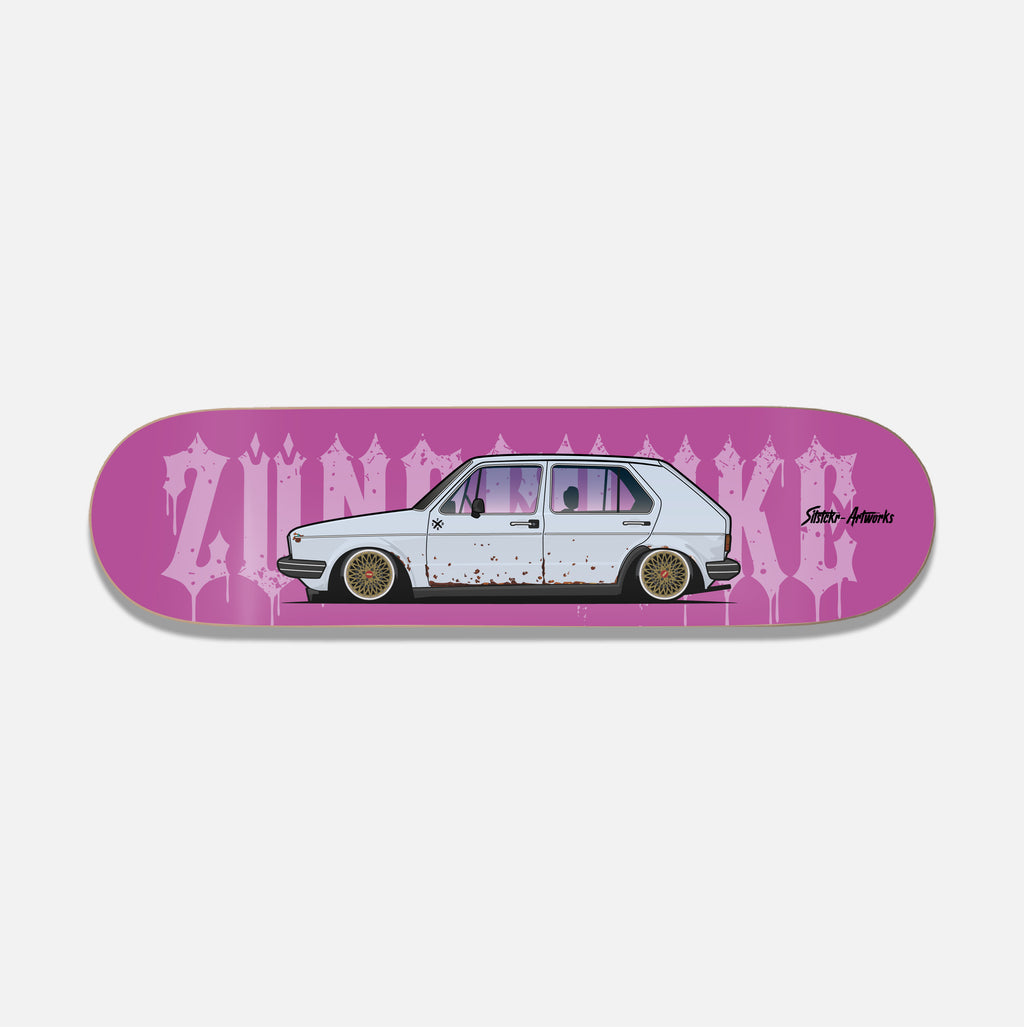 VW Golf 1 Zündfunke / ZF Skateboard Deck Street Art Wanddeko