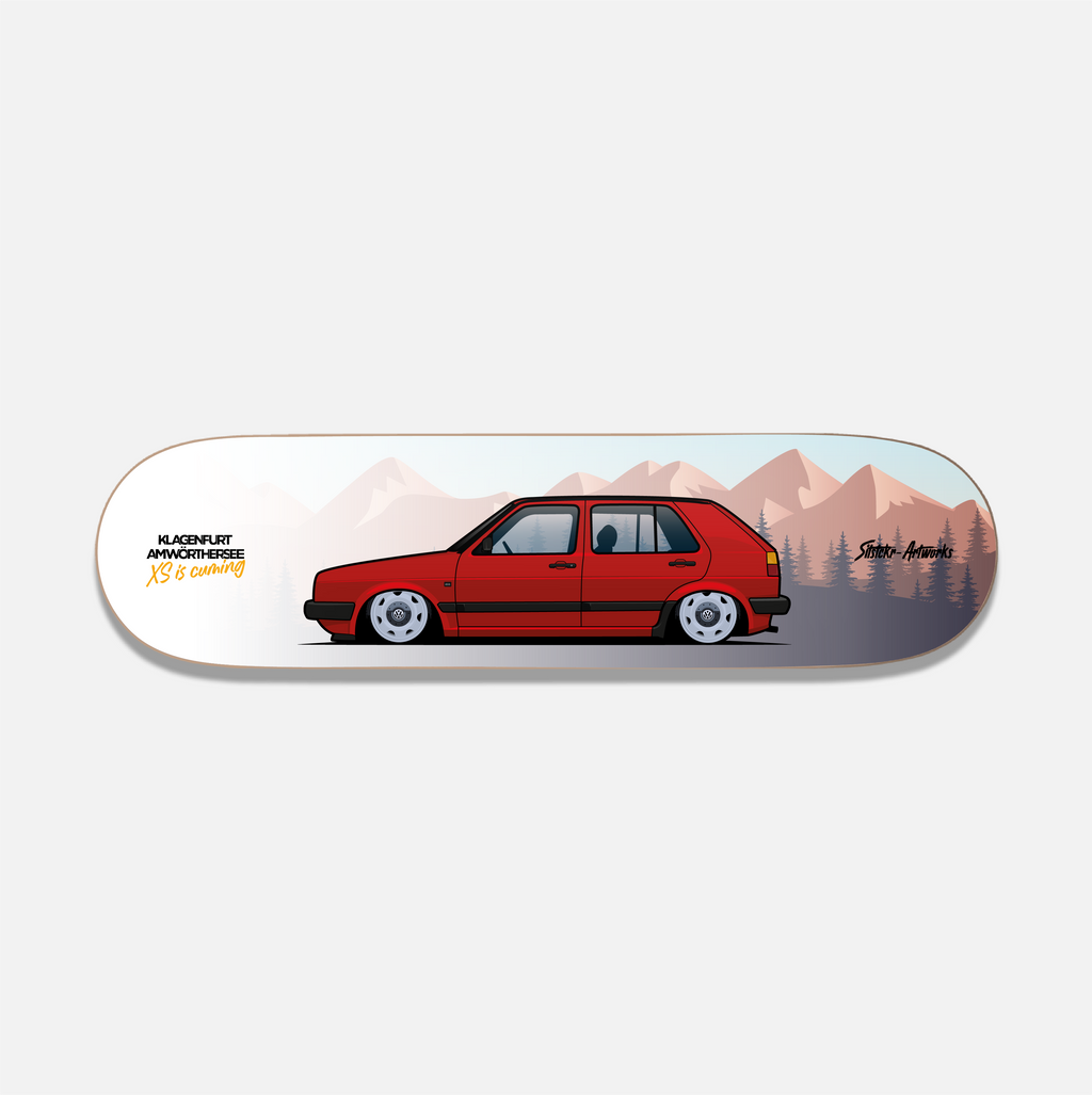 VW Golf 2 Wörthersee Edition / Skateboard Deck Street Art Wanddeko