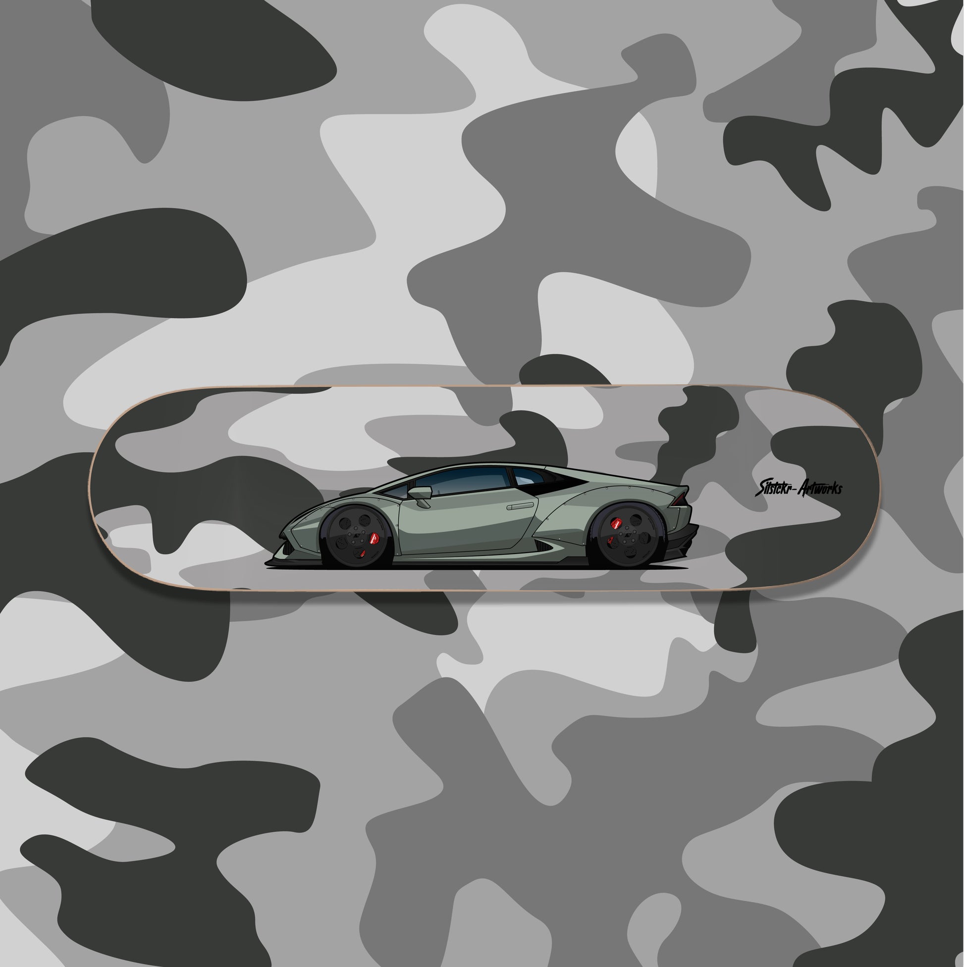 Lamborghini Huracan LB Urban / Skateboard Deck Street Art Wanddeko