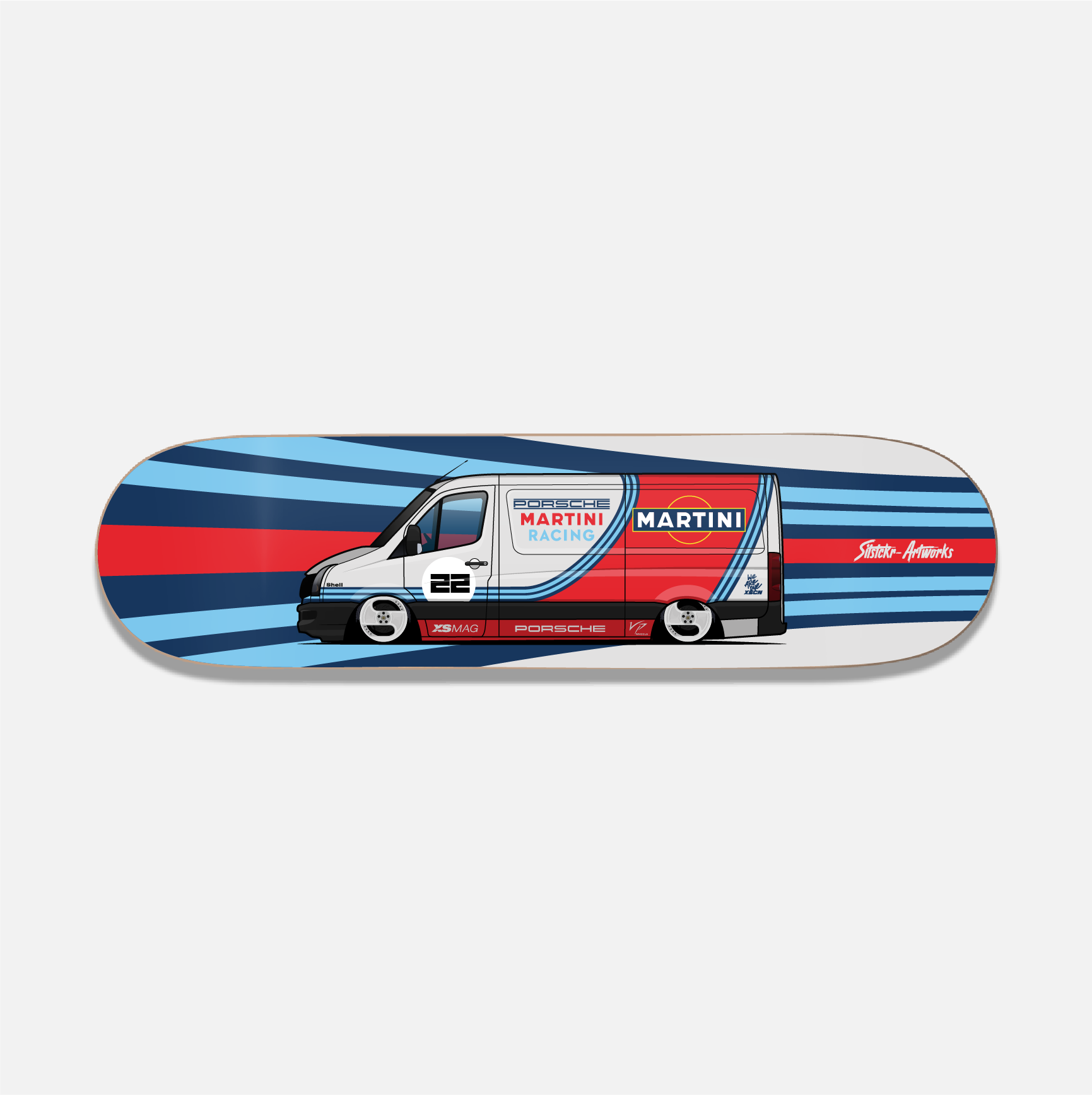 VW Crafter Martini/ Skateboard Deck Street Art Wanddeko