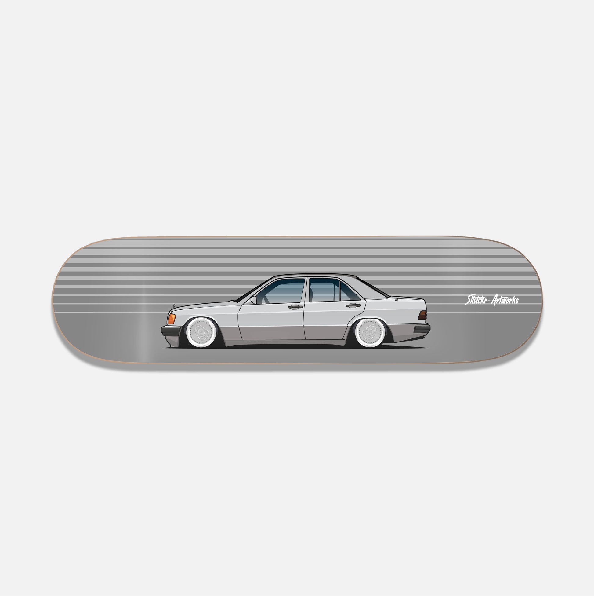 Mercedes Benz w124 Der Benz, der nie alt wird! / Skateboard Deck Street Art Wanddeko