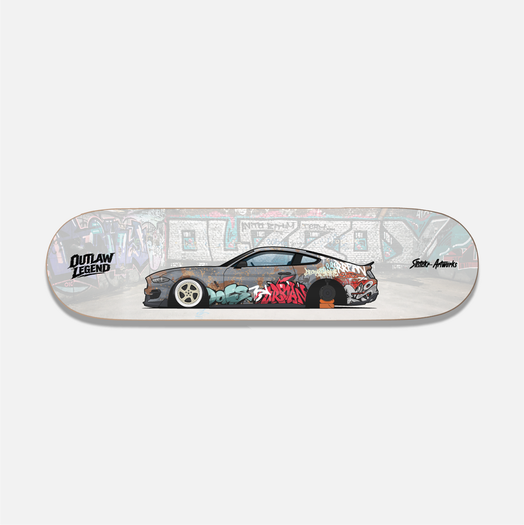 Ford Mustang Outlaw / Skateboard Deck Street Art Wanddeko
