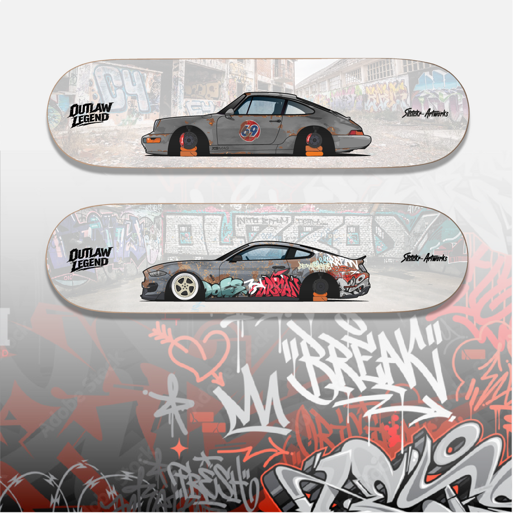 Outlaw Legend Bundle / Skateboard Deck Street Art Wanddeko