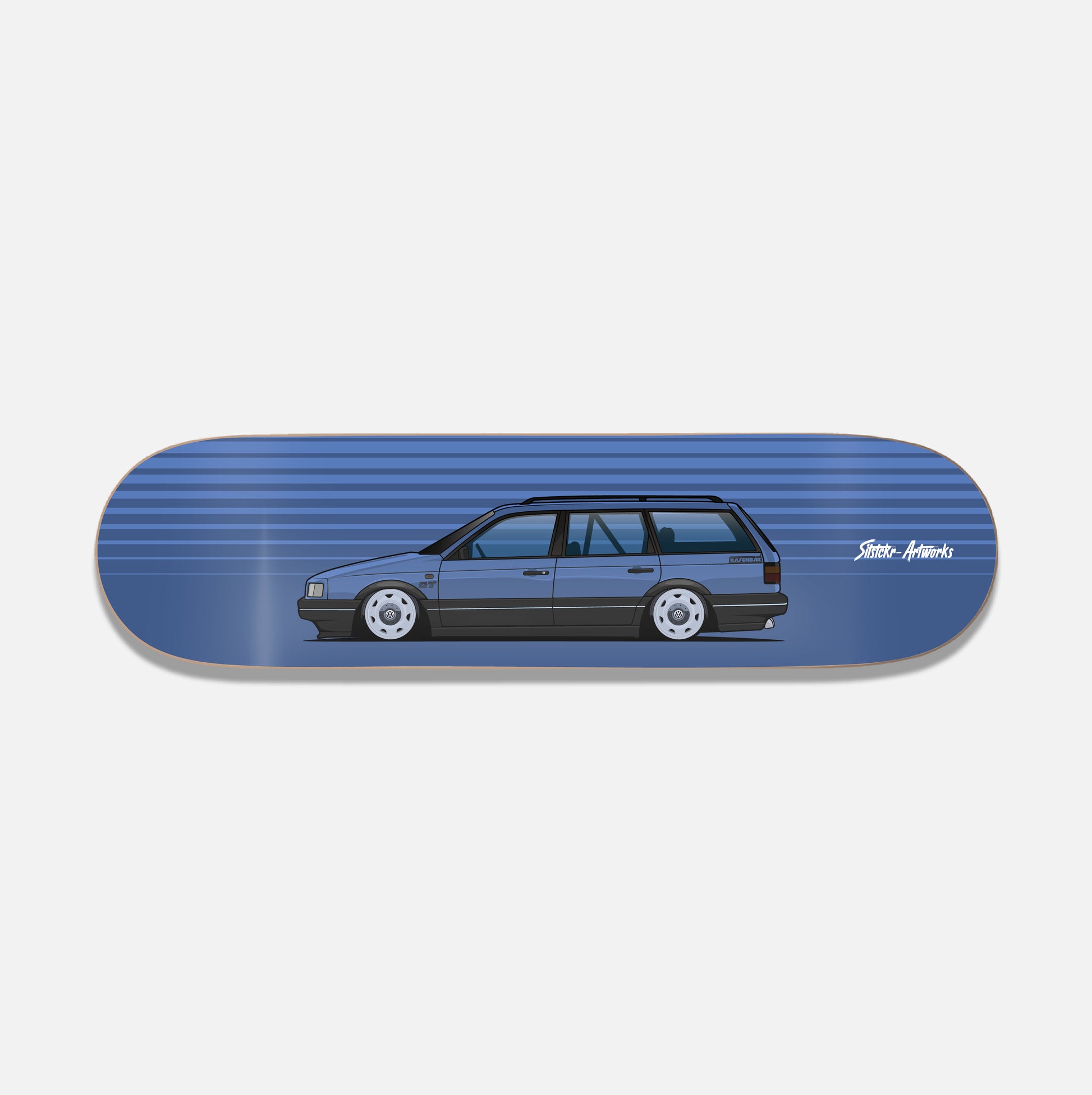 VW Passat 35i , Nasenbär / Skateboard Deck Street Art Wanddeko