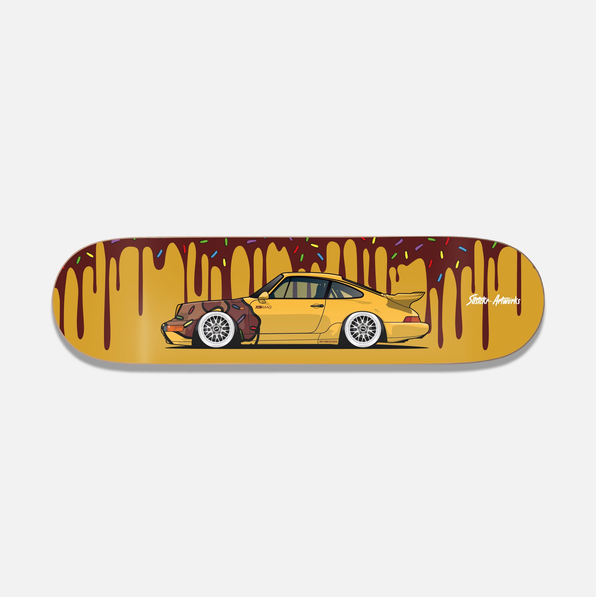Porsche 911 Donut Edition / Skateboard Deck Street Art Wanddeko