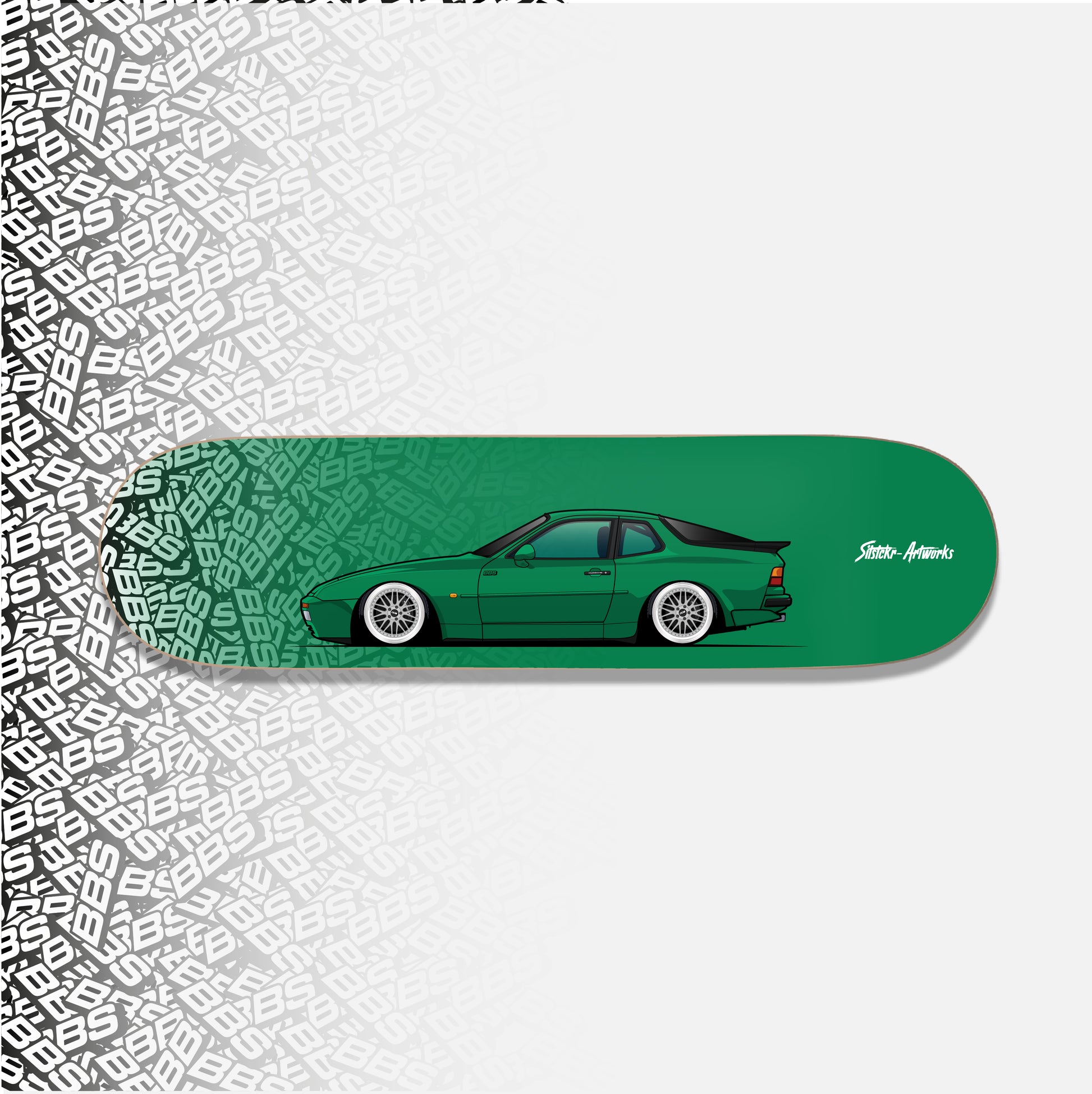 Porsche 944 BBS / Skateboard Deck Wanddeko Street Art