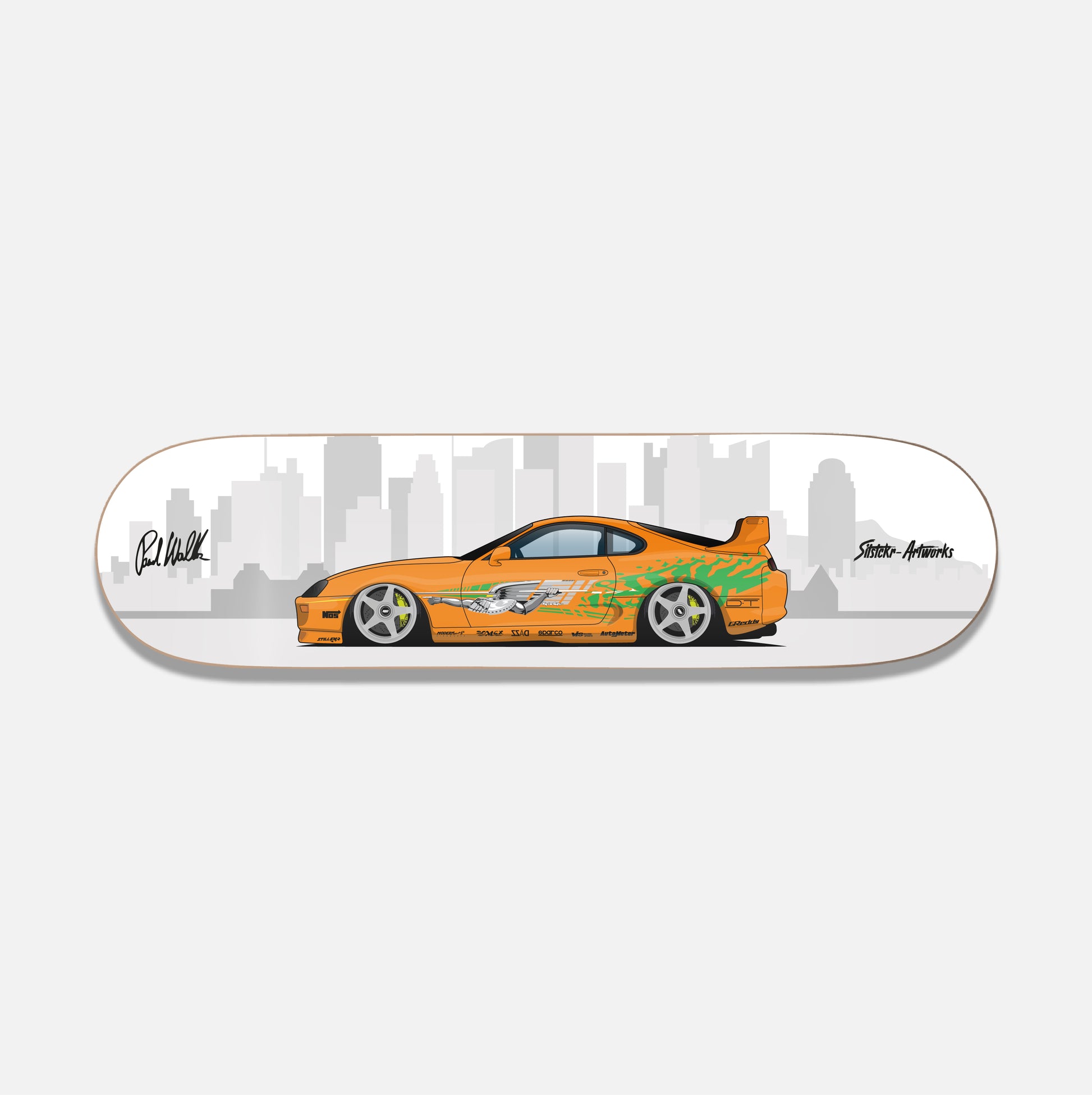 Toyota Supra The Legend / Skateboard Deck Street Art Wanddeko