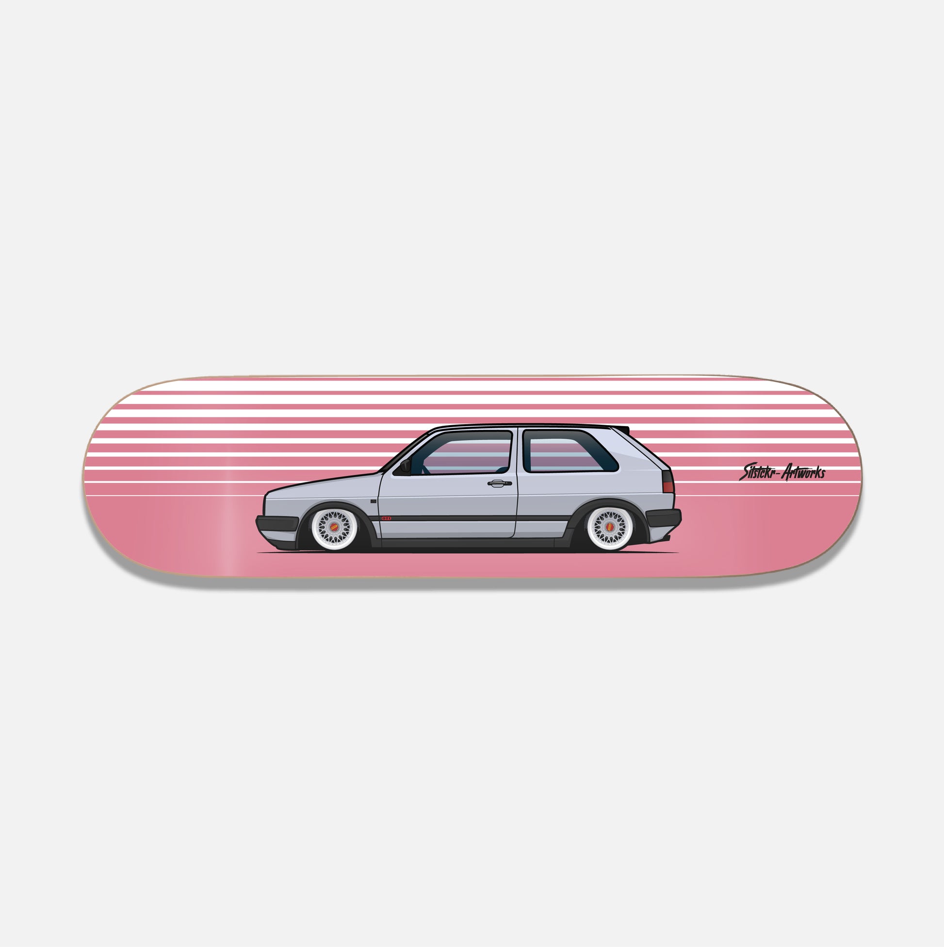 VW Golf 2 GTI Alte Liebe rostet nicht! / Skateboard Deck Street Art Wanddeko