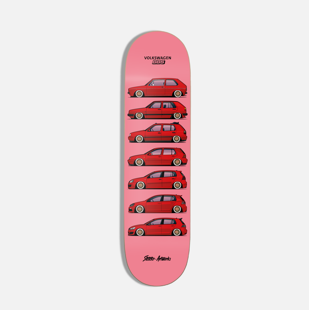 VW Golf Evolution BBS Edition / Skateboard Deck Street Art Wanddeko