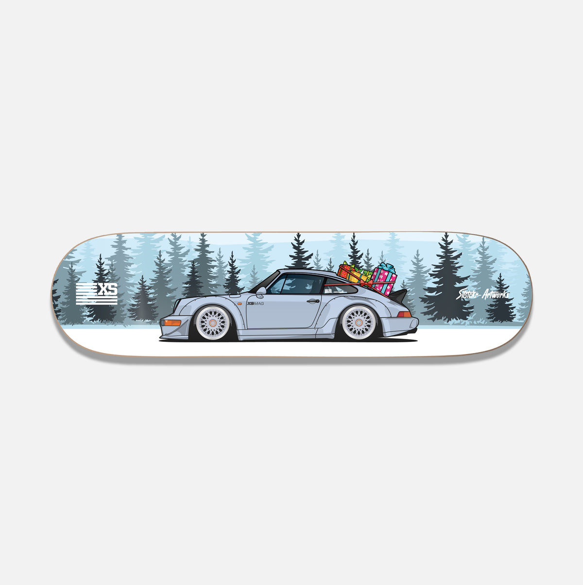 Porsche 911 Artemis Weihnachts Edition / Skateboard Deck Street Art Wanddeko