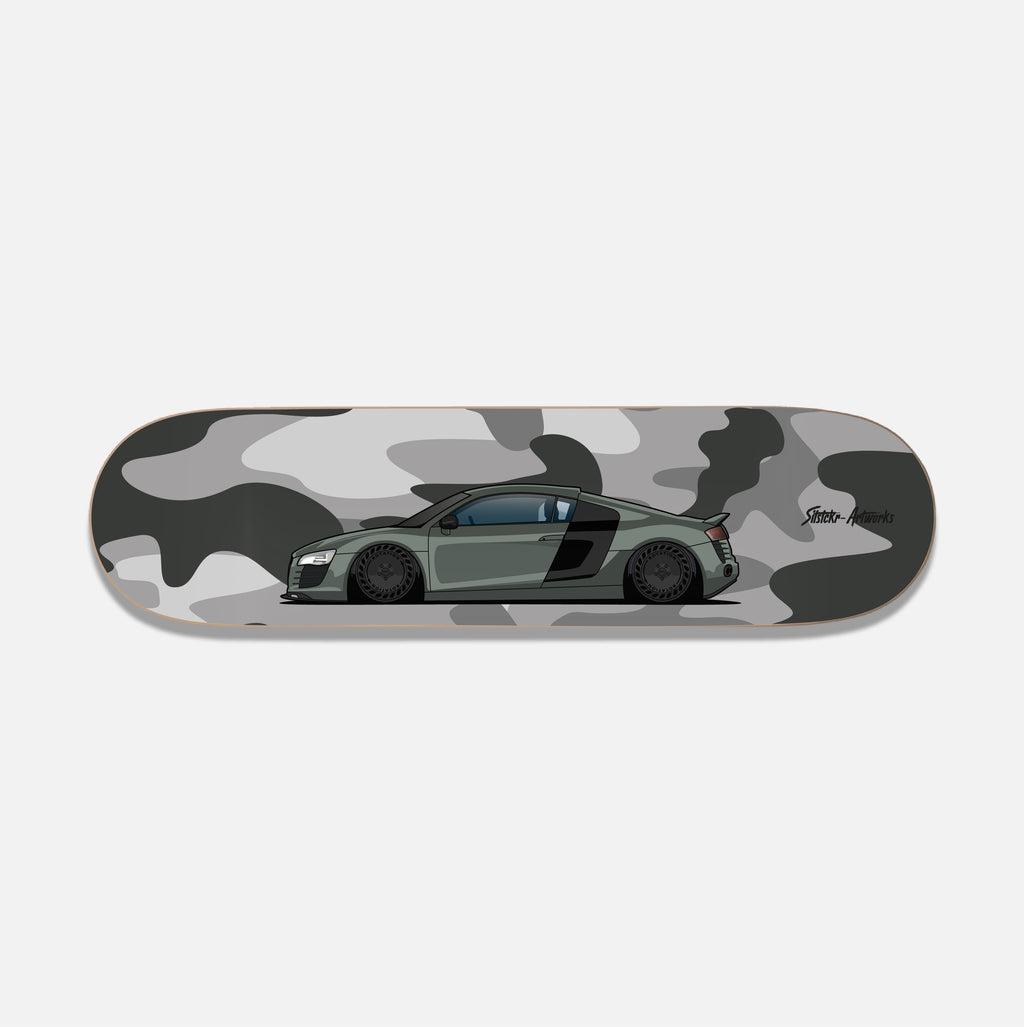 Audi R8 Urban / Skateboard Deck Street Art Wanddeko
