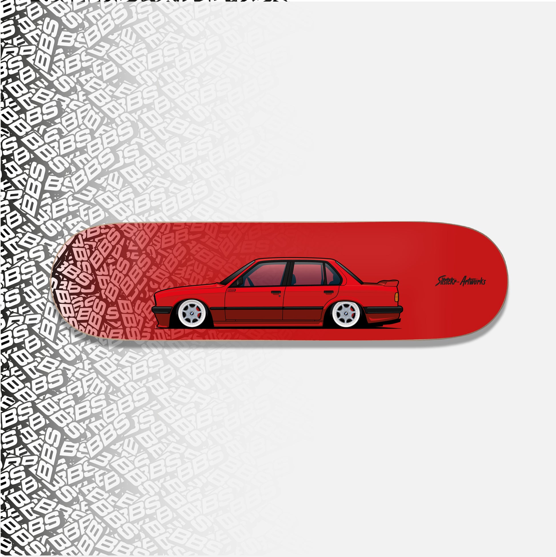 BMW M3 Tech2 BBS / Skateboard Deck Wanddeko Street Art