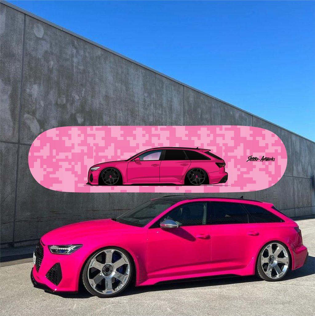 Audi RS6 Pink Edition / Skateboard Deck Street Art Wanddeko