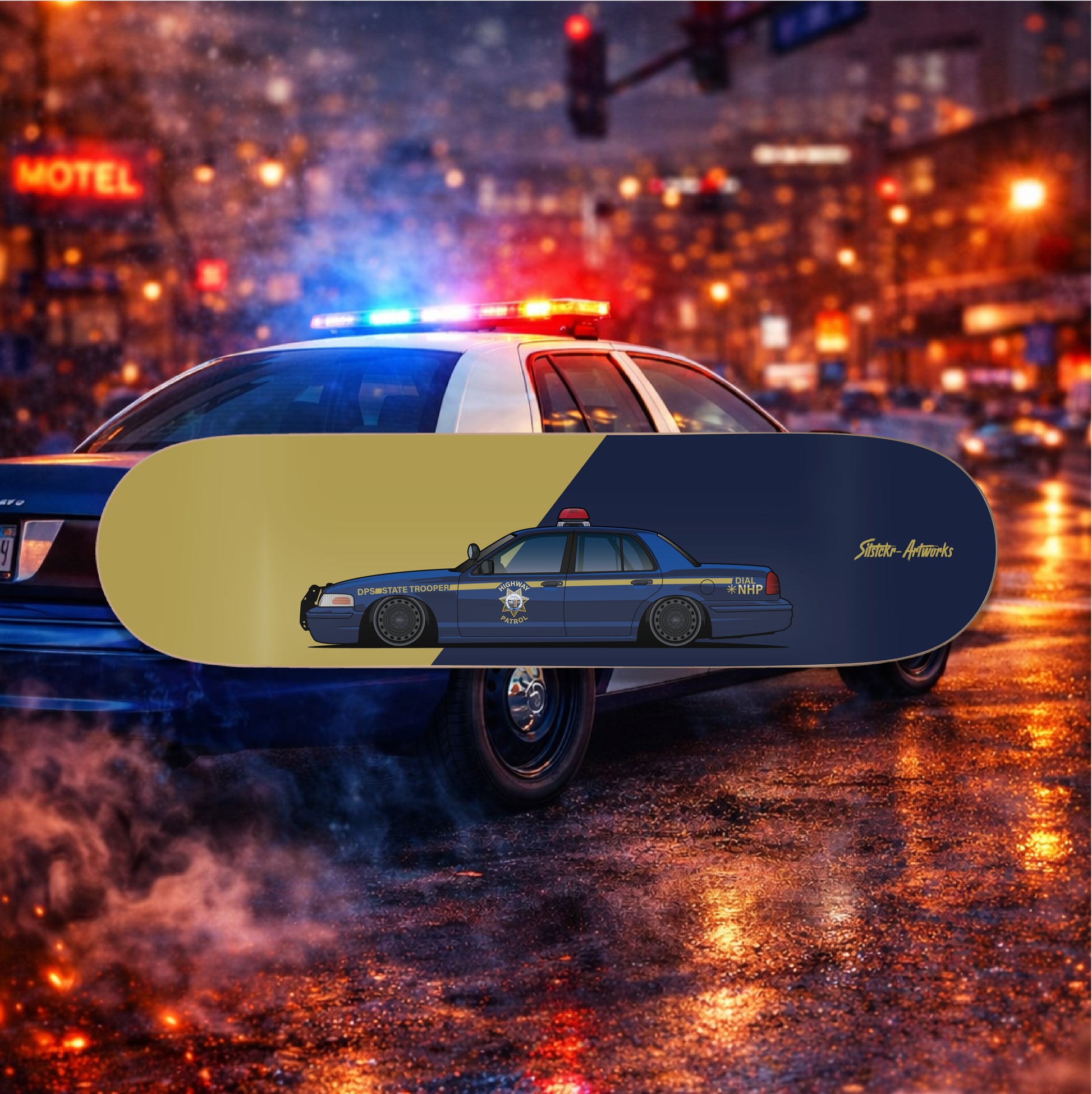 Ford Vic State Trooper / Skateboard Deck Street Art Wanddeko
