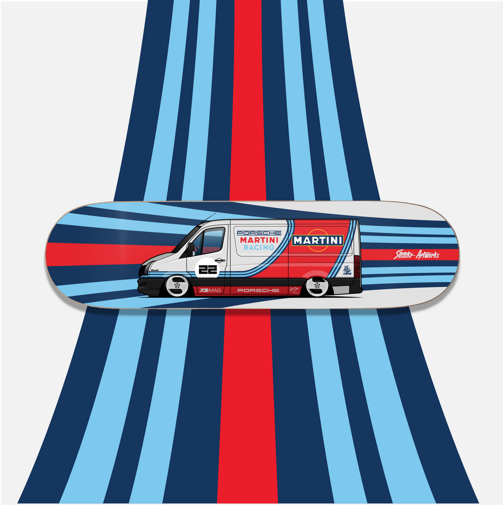 VW Crafter Martini/ Skateboard Deck Street Art Wanddeko
