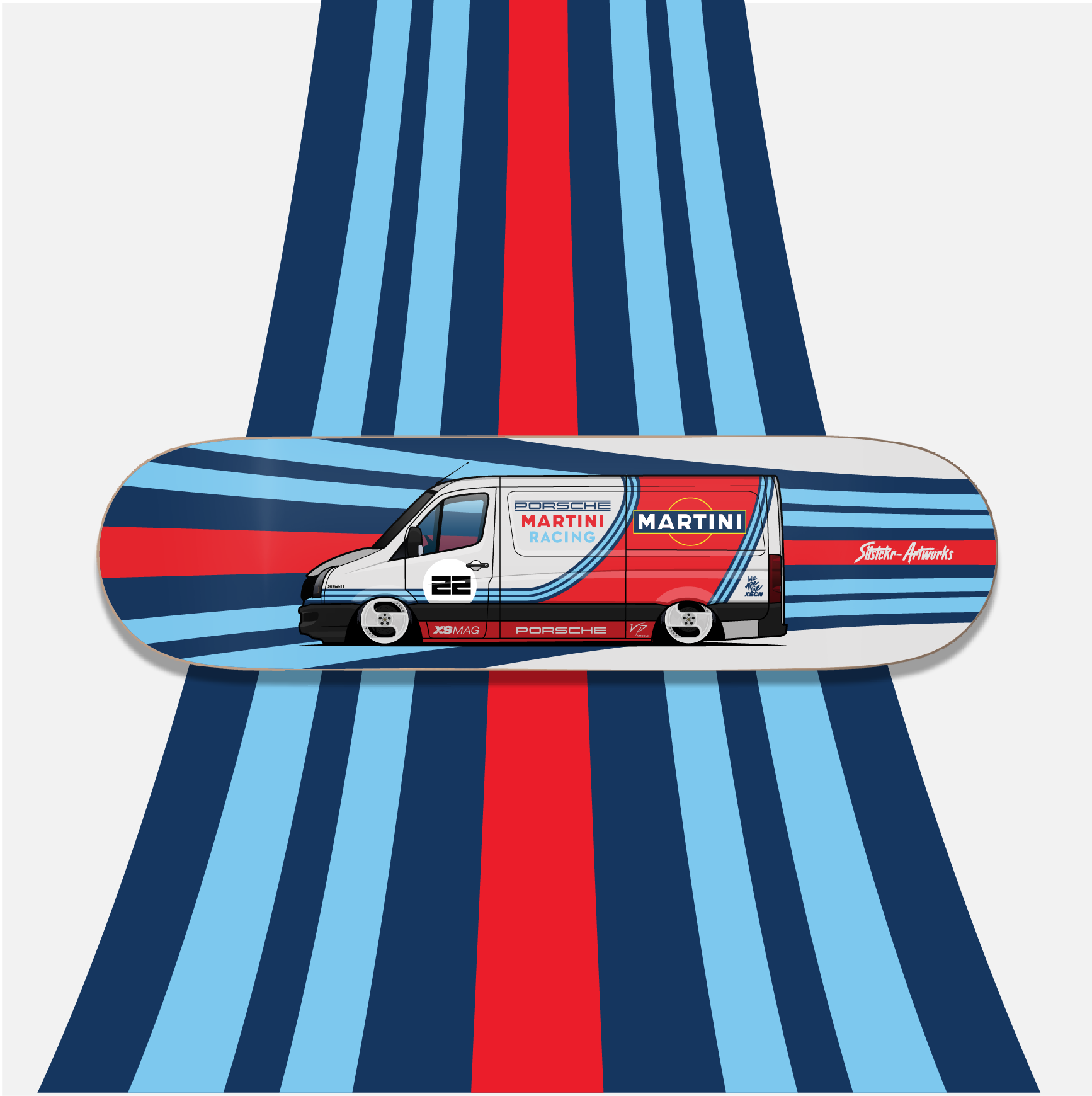 VW Crafter Martini/ Skateboard Deck Street Art Wanddeko