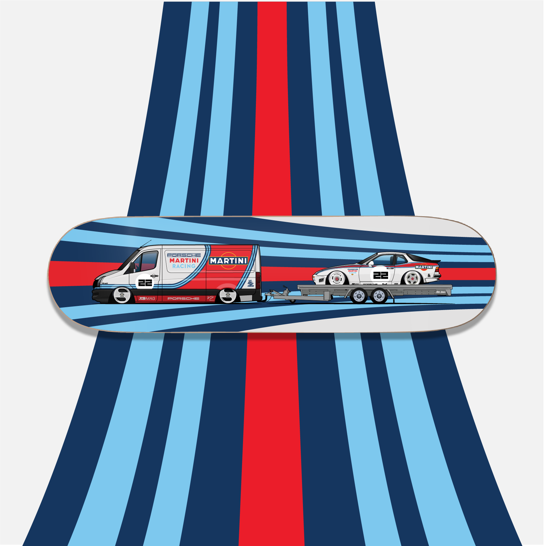 Martini Gespann / Skateboard Deck Street Art Wanddeko