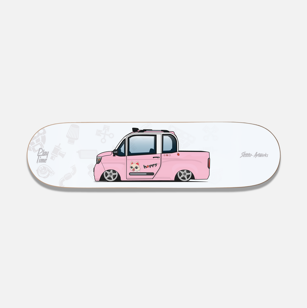 Elektro-Pickup , PlayTime / Skateboard Deck Street Art Wanddeko