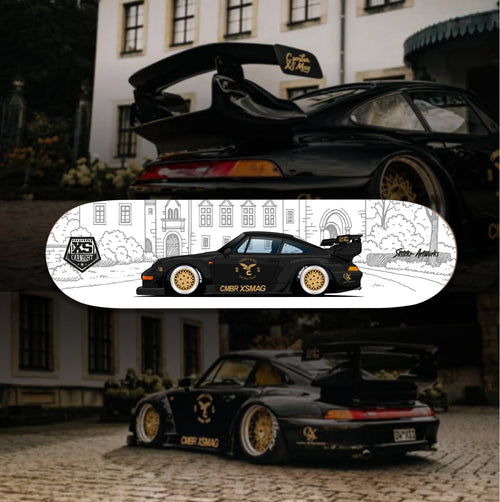 Porsche 993 RWB Collab XS CN / Skateboard Deck Wanddeko Street Art