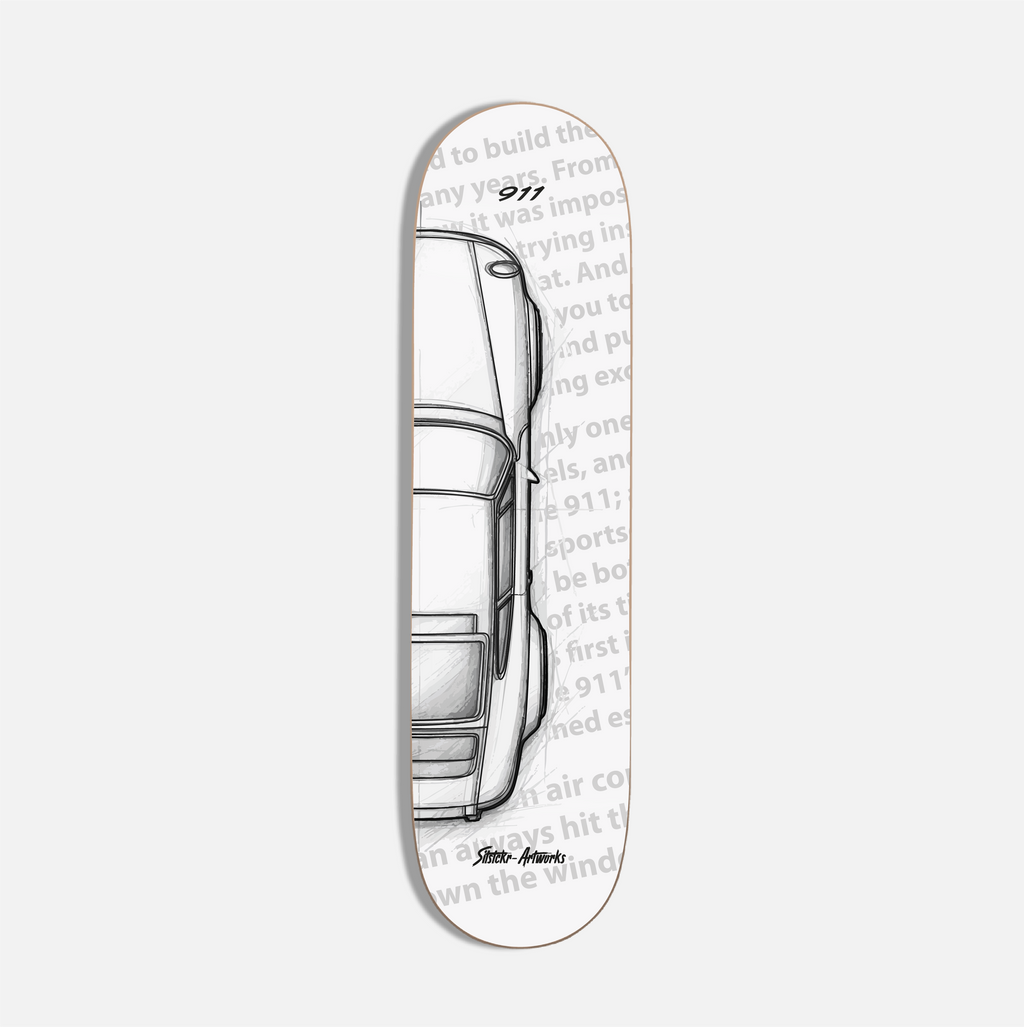 Porsche 911 Turbo Sketch/ Skateboard Deck Street Art Wanddeko