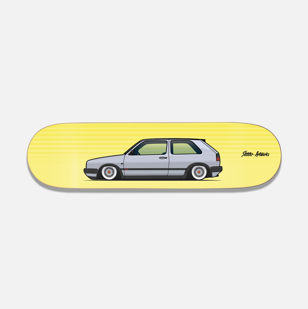 VW Golf 2 GTI Alte Liebe rostet nicht! / Skateboard Deck Street Art Wanddeko