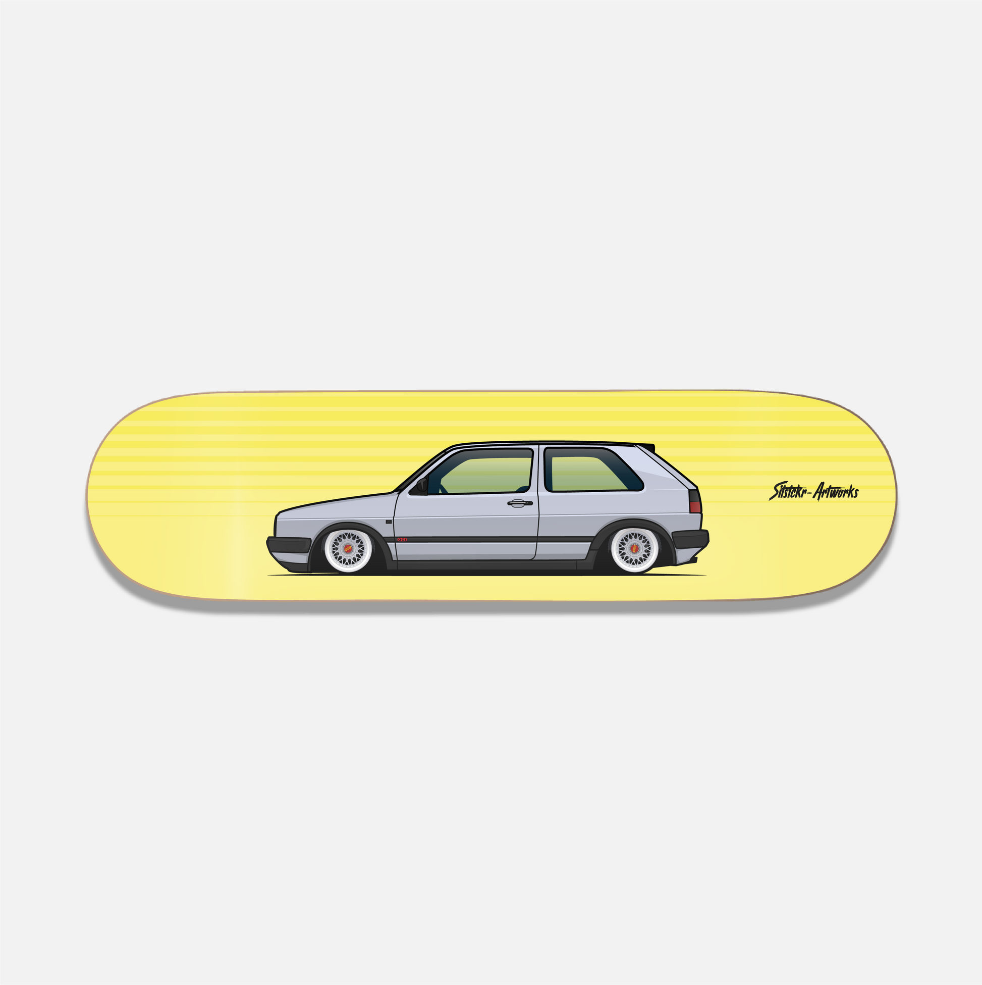 VW Golf 2 GTI Alte Liebe rostet nicht! / Skateboard Deck Street Art Wanddeko