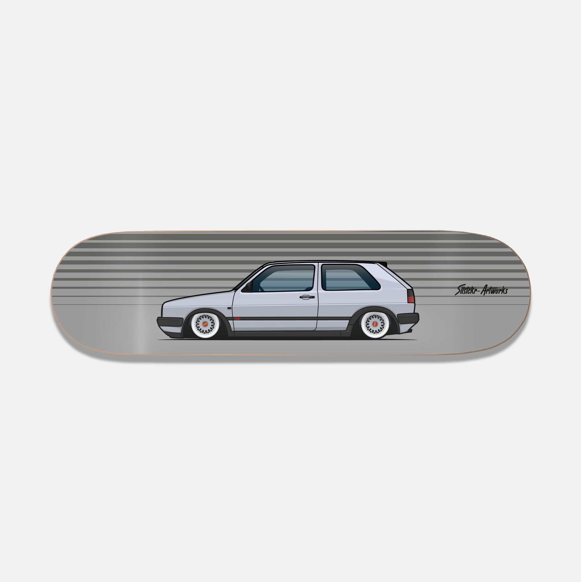 VW Golf 2 GTI Alte Liebe rostet nicht! / Skateboard Deck Street Art Wanddeko