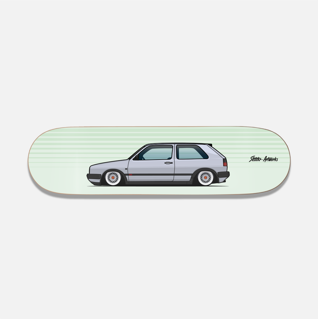 VW Golf 2 GTI Alte Liebe rostet nicht! / Skateboard Deck Street Art Wanddeko