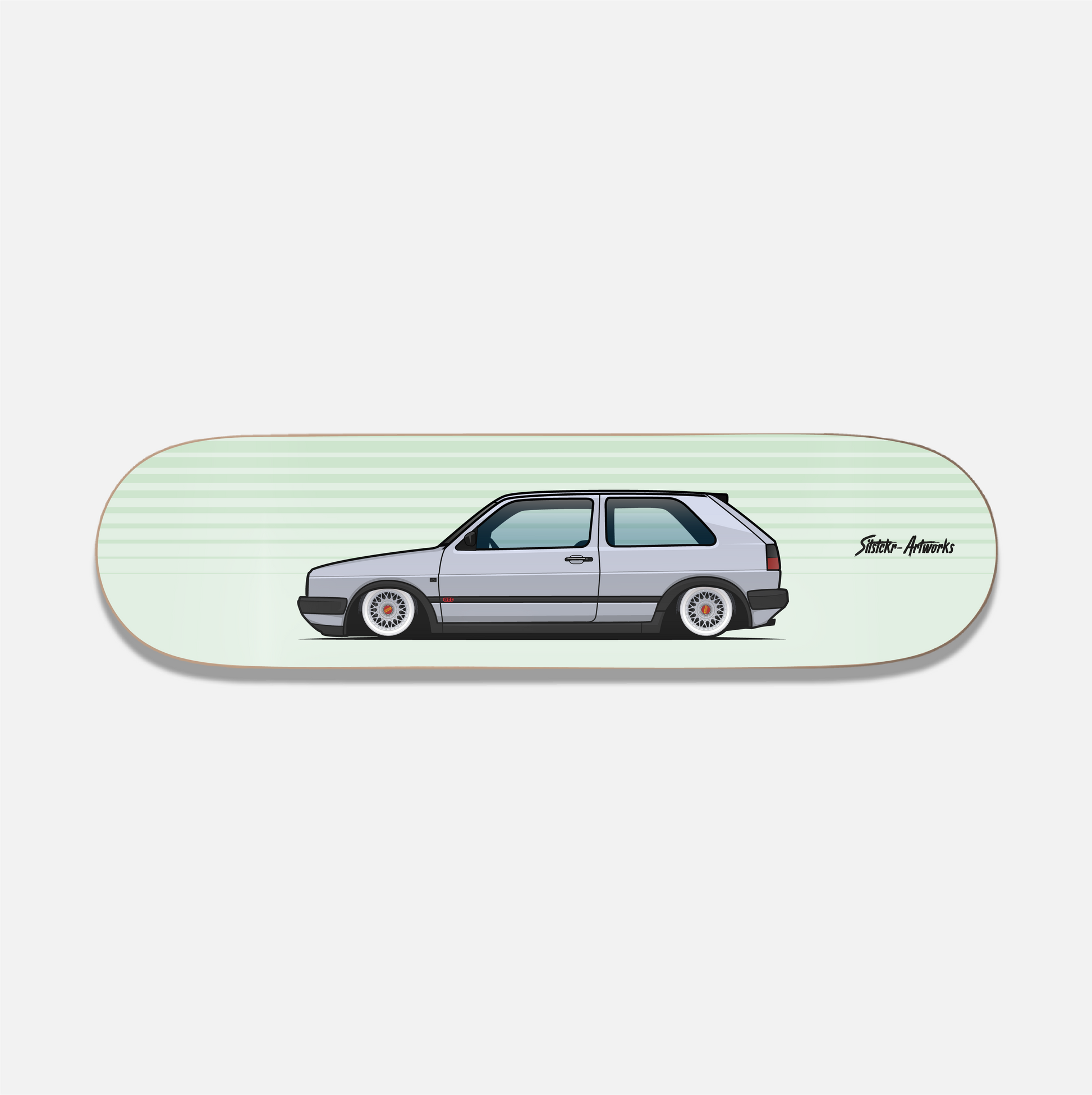 VW Golf 2 GTI Alte Liebe rostet nicht! / Skateboard Deck Street Art Wanddeko