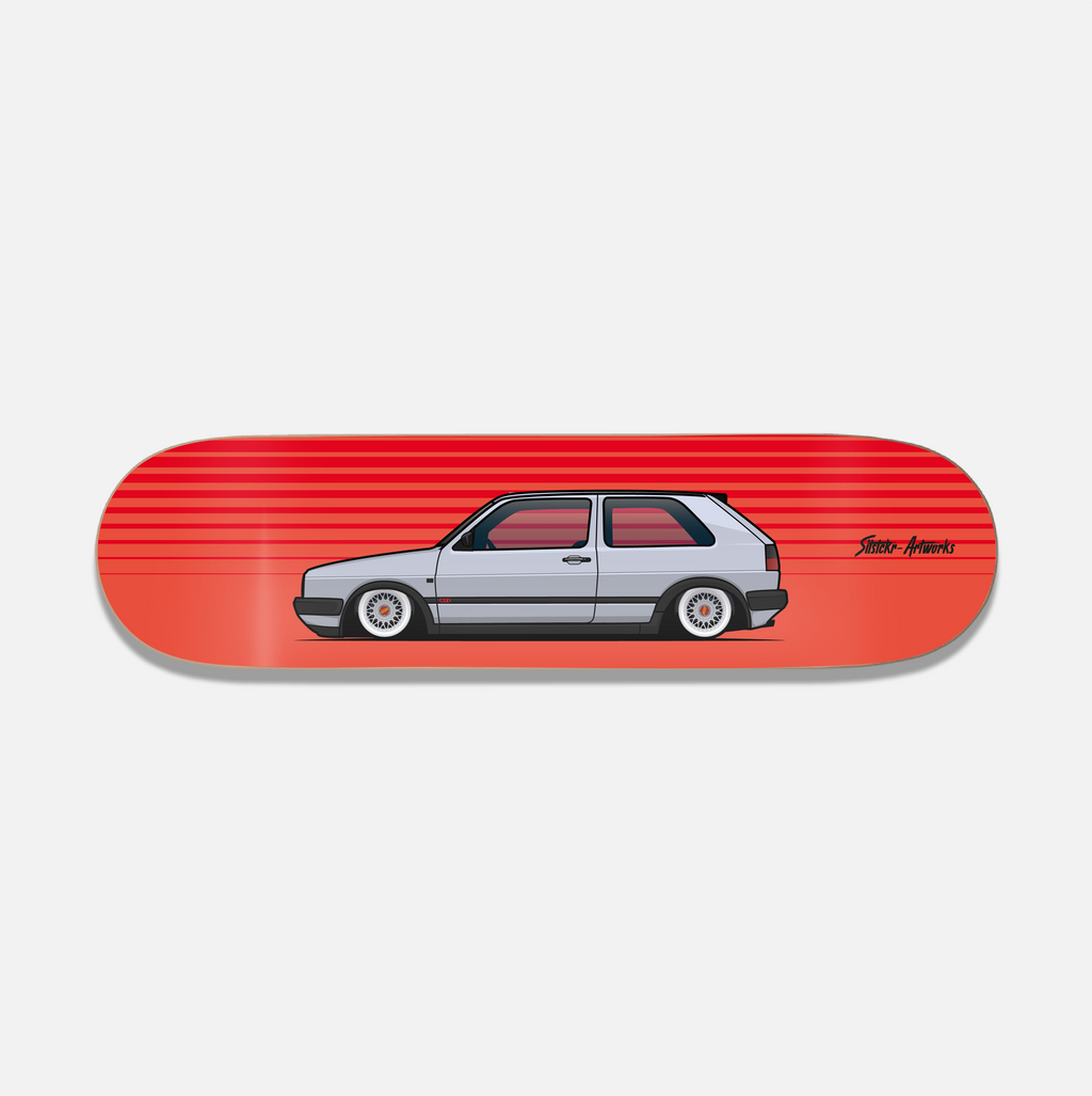 VW Golf 2 GTI Alte Liebe rostet nicht! / Skateboard Deck Street Art Wanddeko