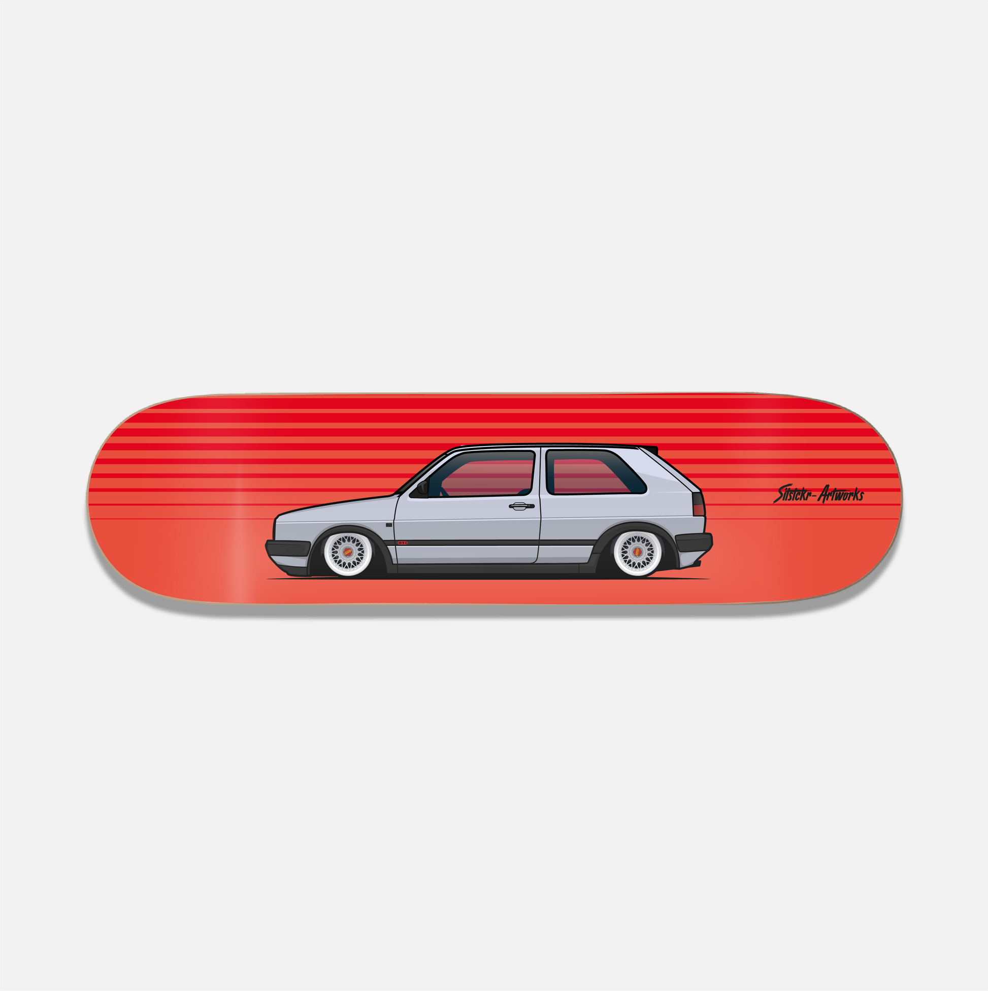 VW Golf 2 GTI Alte Liebe rostet nicht! / Skateboard Deck Street Art Wanddeko