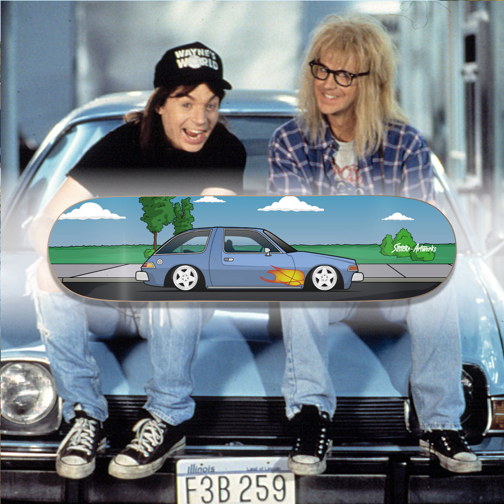 AMC Pacer "Schwing das Brett, Baby!“ / Skateboard Deck Street Art Wanddeko