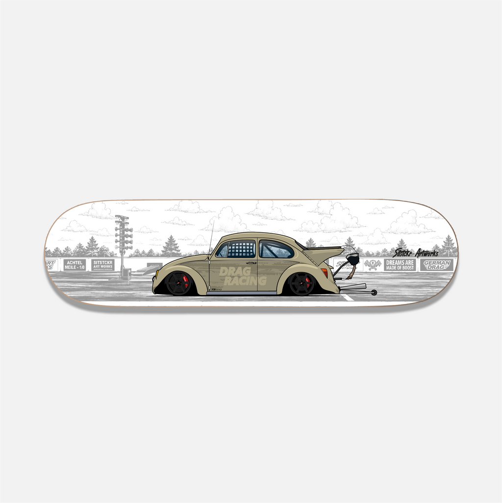 VW Käfer Drag / Skateboard Street Art Wanddeko
