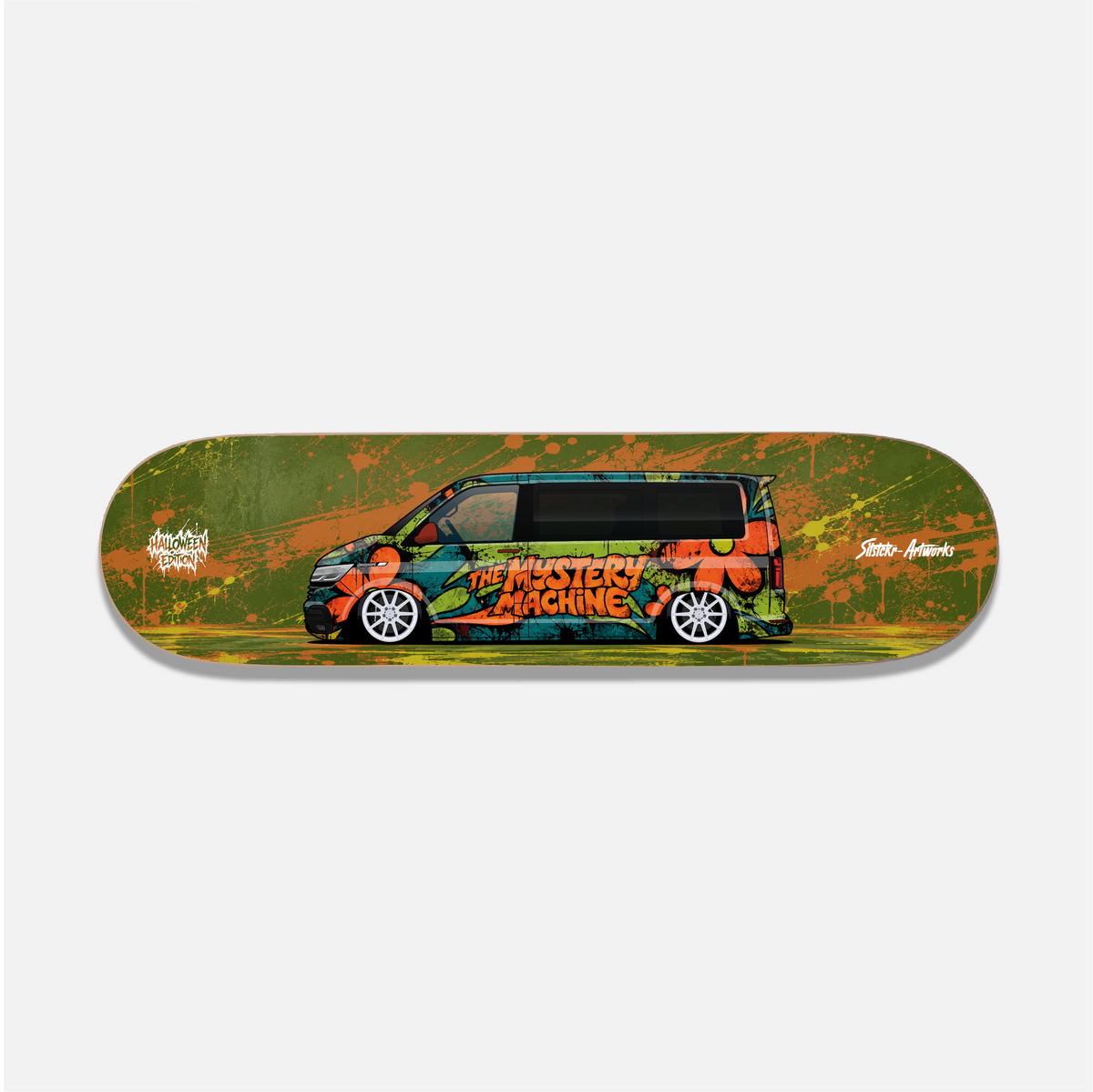 The Mystery Machine – Halloween Edition 👻 / Skateboard Street Art Wanddeko