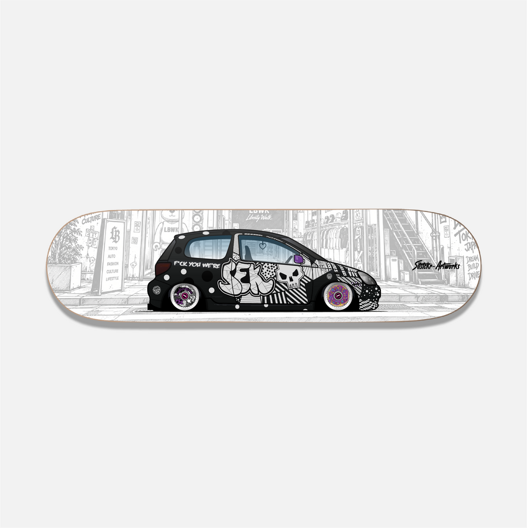 Toyota Yaris TS Deckartwork / Skateboard Street Art Wanddeko