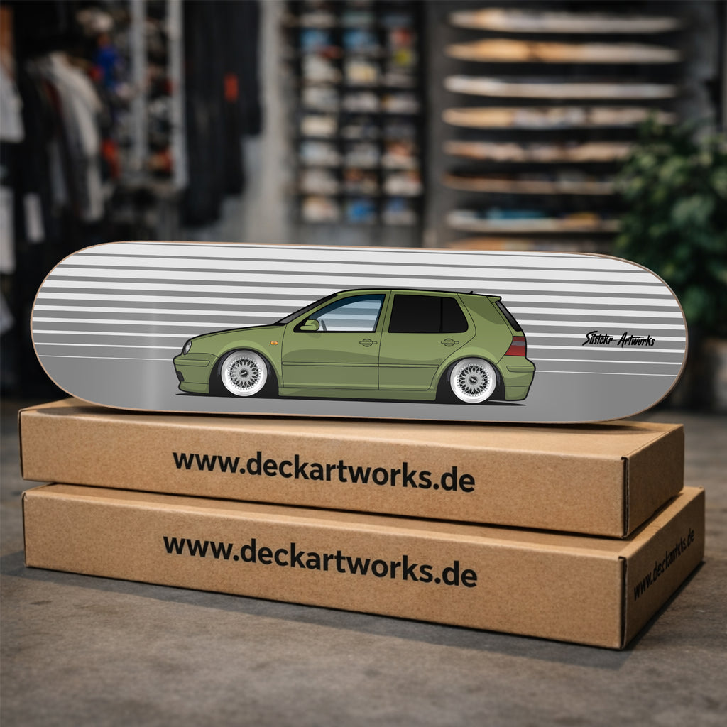 VW Golf 4 V6 / Skateboard Deck Street Art Wanddeko