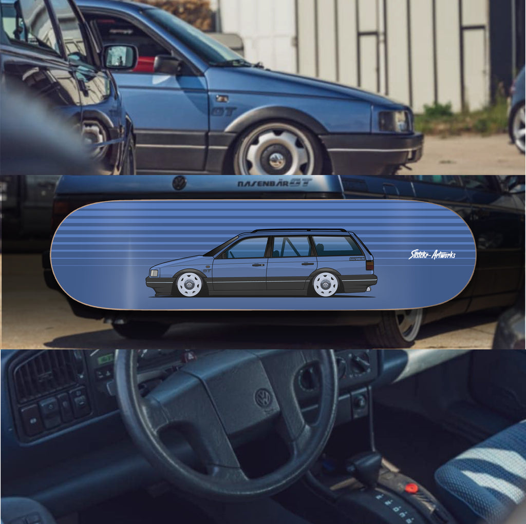 VW Passat 35i , Nasenbär / Skateboard Deck Street Art Wanddeko