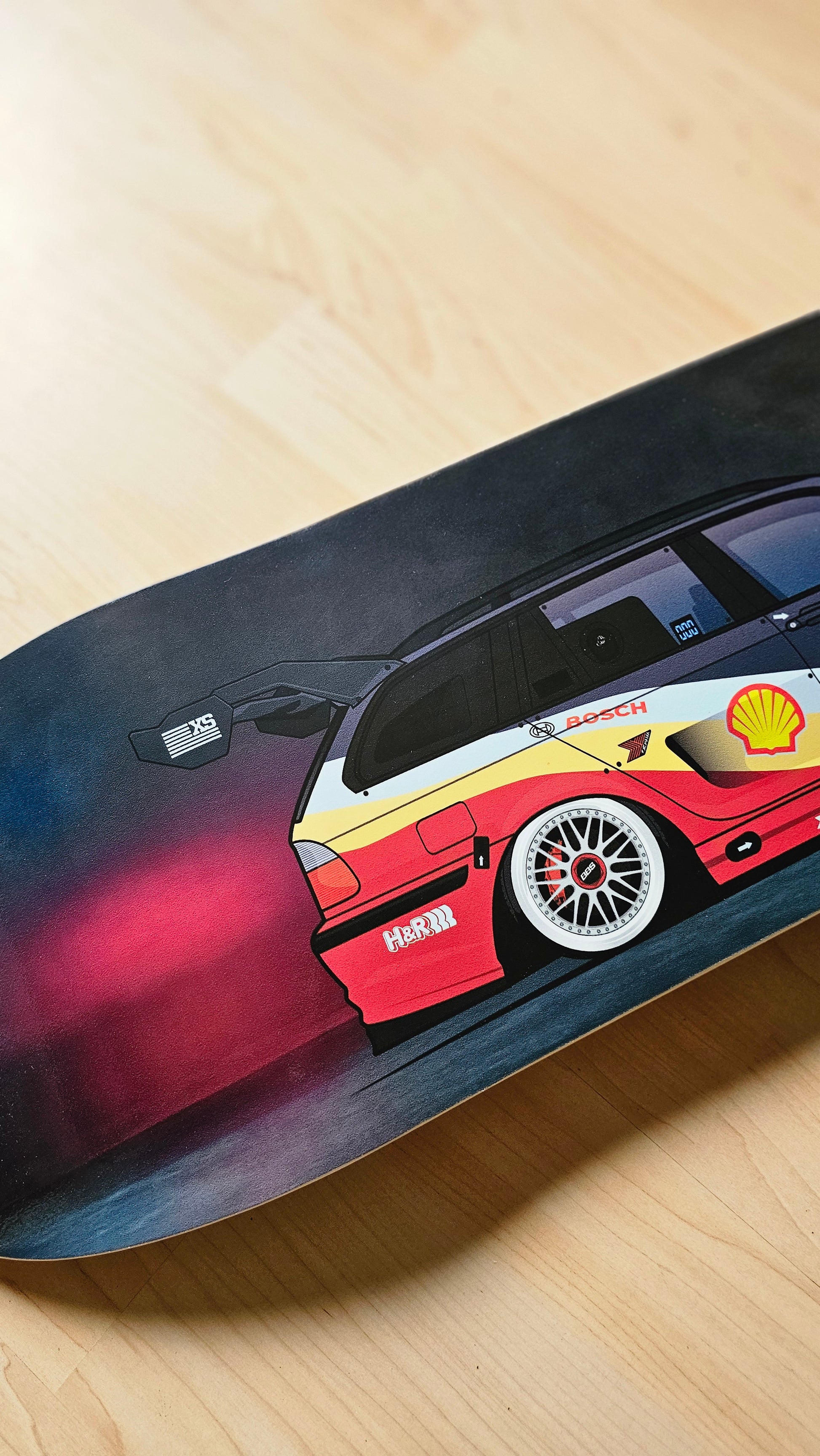 BMW e46 Rennsportikone / Skateboard Deck Street Art Wanddeko