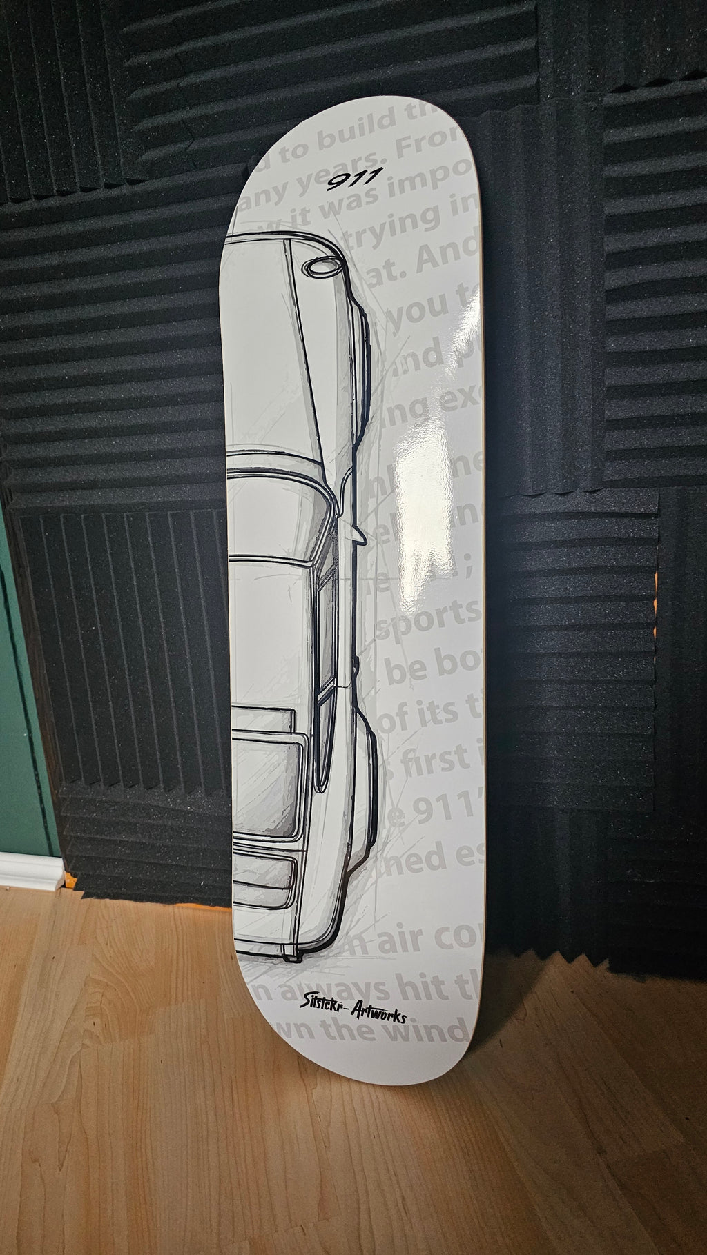 Porsche 911 Turbo Sketch/ Skateboard Deck Street Art Wanddeko