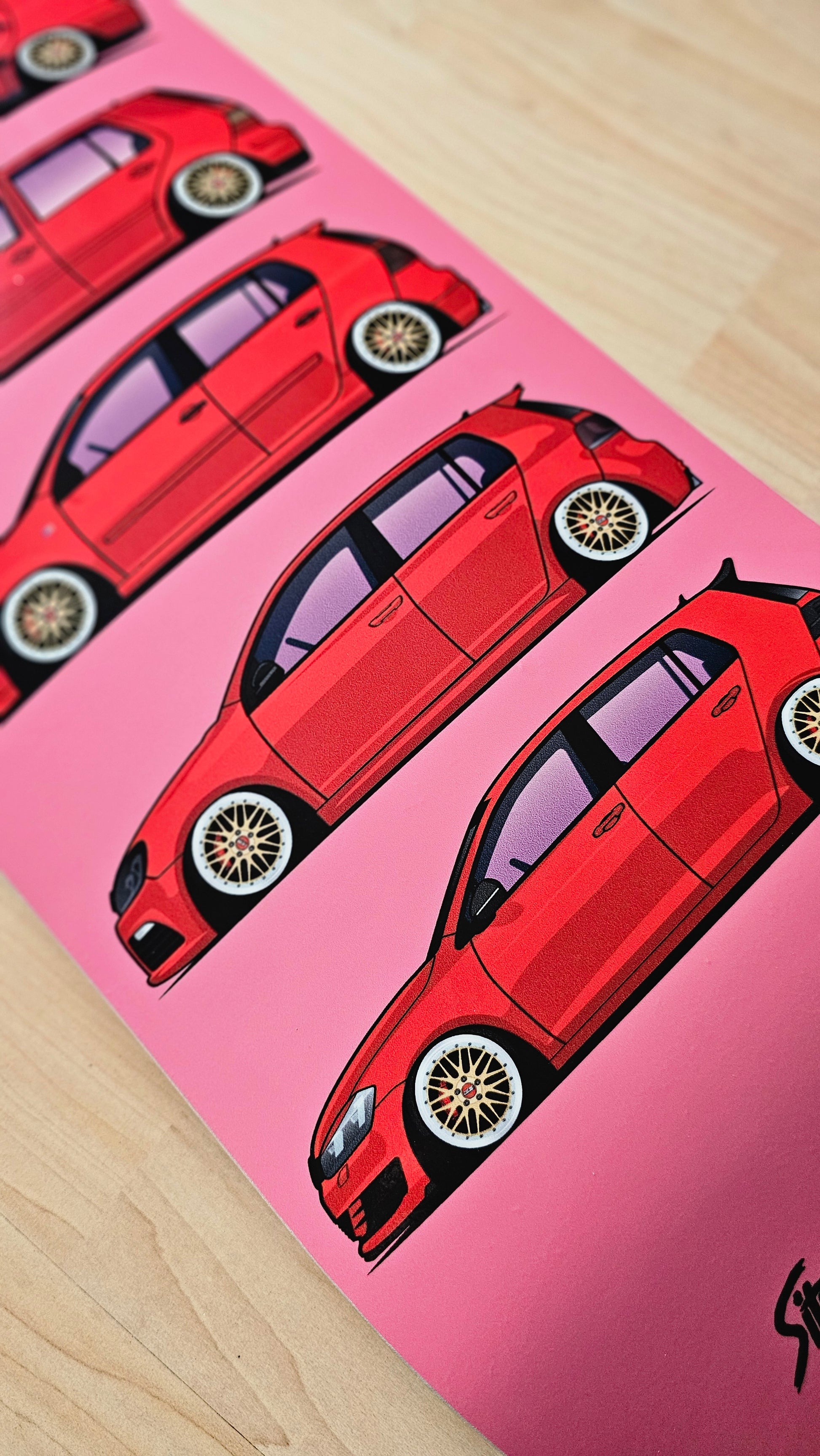VW Golf Evolution BBS Edition / Skateboard Deck Street Art Wanddeko