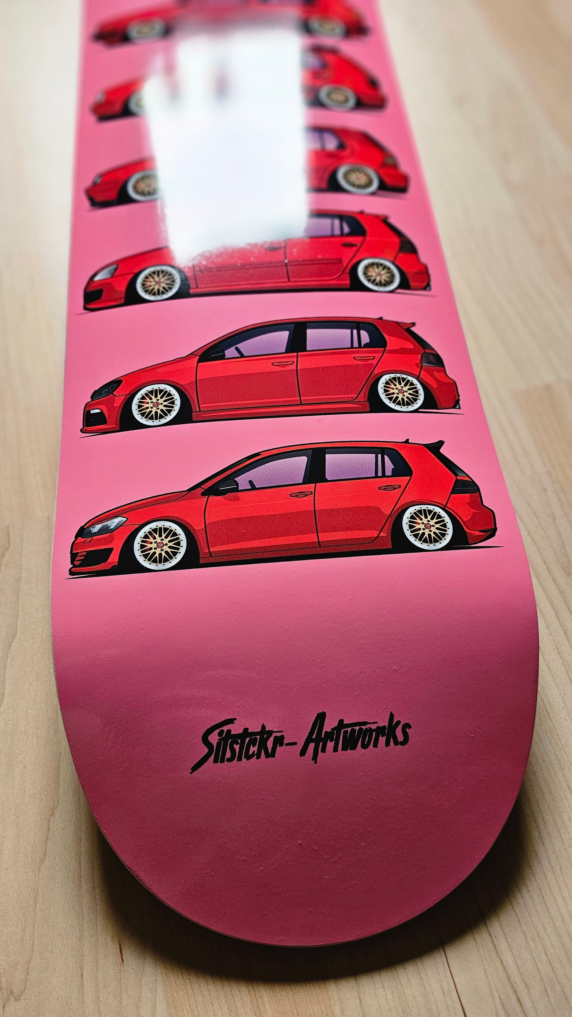 VW Golf Evolution BBS Edition / Skateboard Deck Street Art Wanddeko